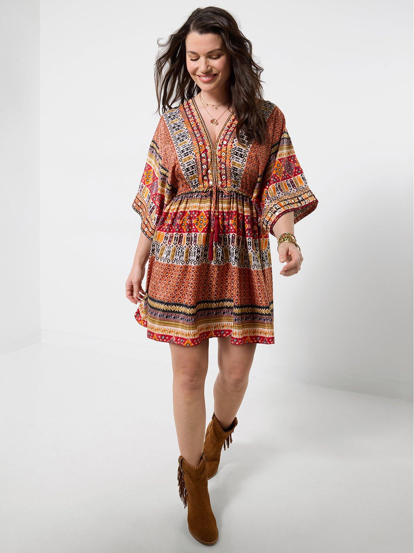 Joe Browns Boho Beach Tunic Dress - Orange