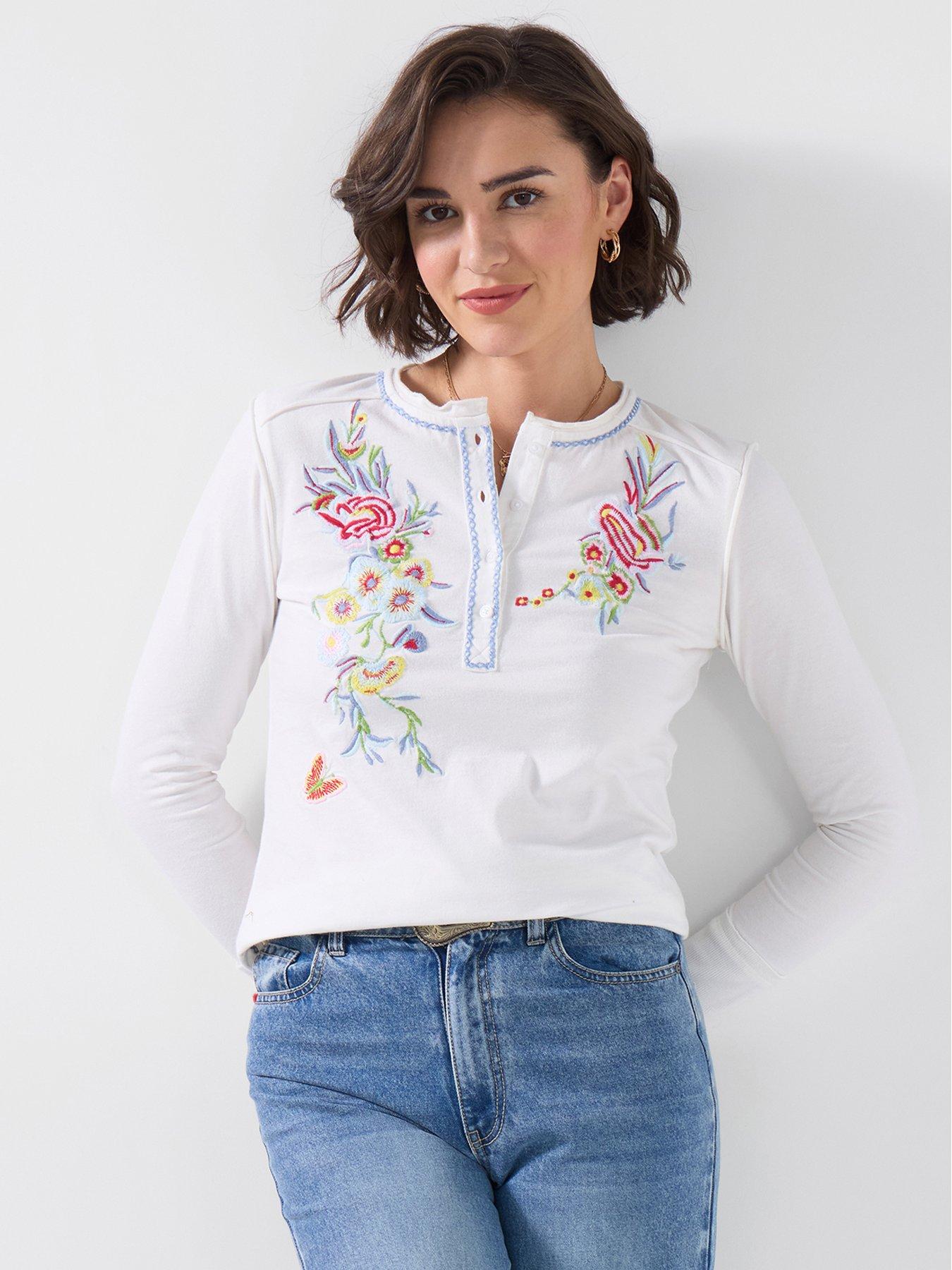 Joe Browns Remarkable Embroidered Henley Top