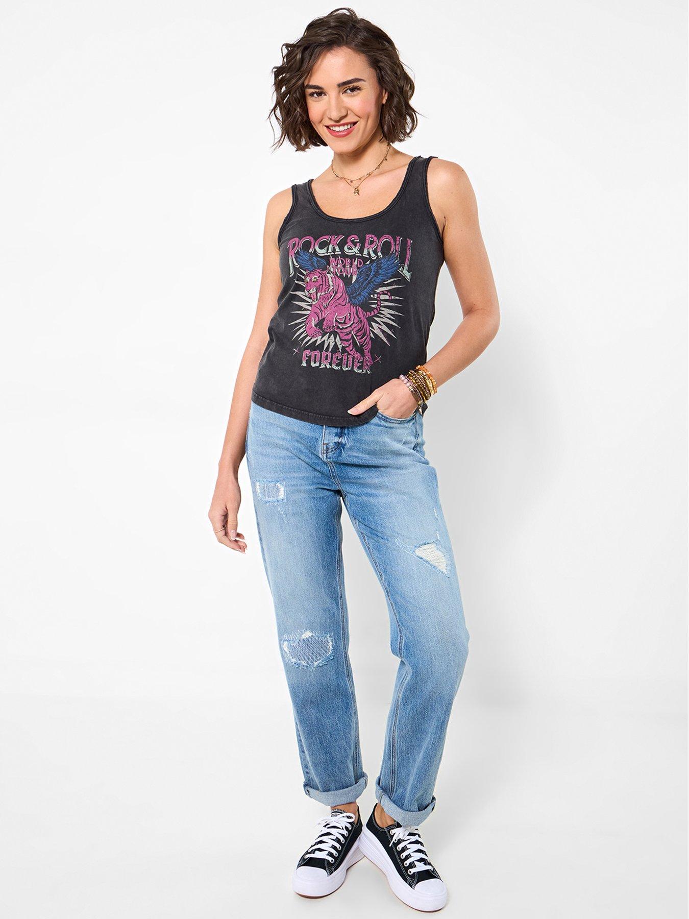 Joe Browns Rock And Roll Acid Wash Vest - Black | Very