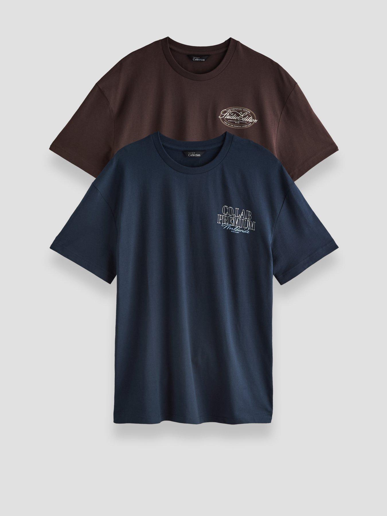 Image 1 of 7 of The Very Collection 2 Pack Graphic Pure Cotton Short Sleeve T-Shirts - Multi