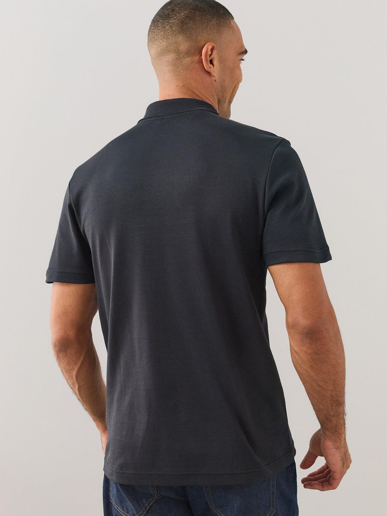 Image 2 of 7 of The Very Collection Mens Pure Cotton Interlock 1/4 Zip Smart Polo - Black