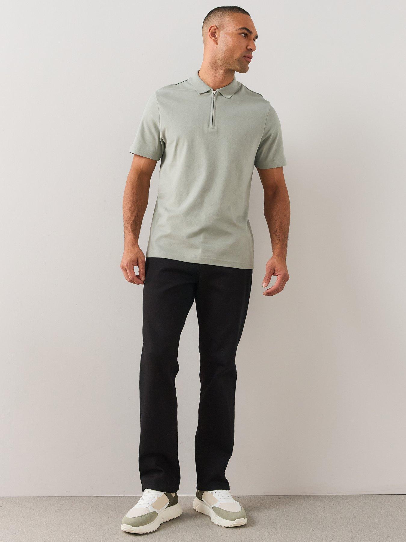 Image 3 of 7 of The Very Collection Mens Pure Cotton Interlock 1/4 Zip Smart Polo - Grey