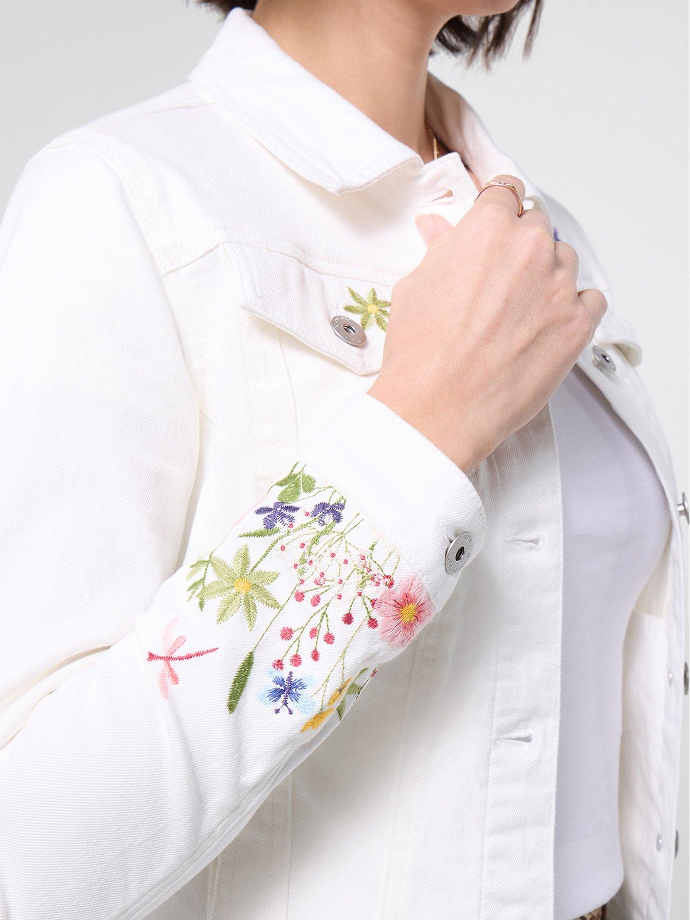 Image 4 of 6 of Joe Browns Spring Meadows Embroidered Denim Jacket - White