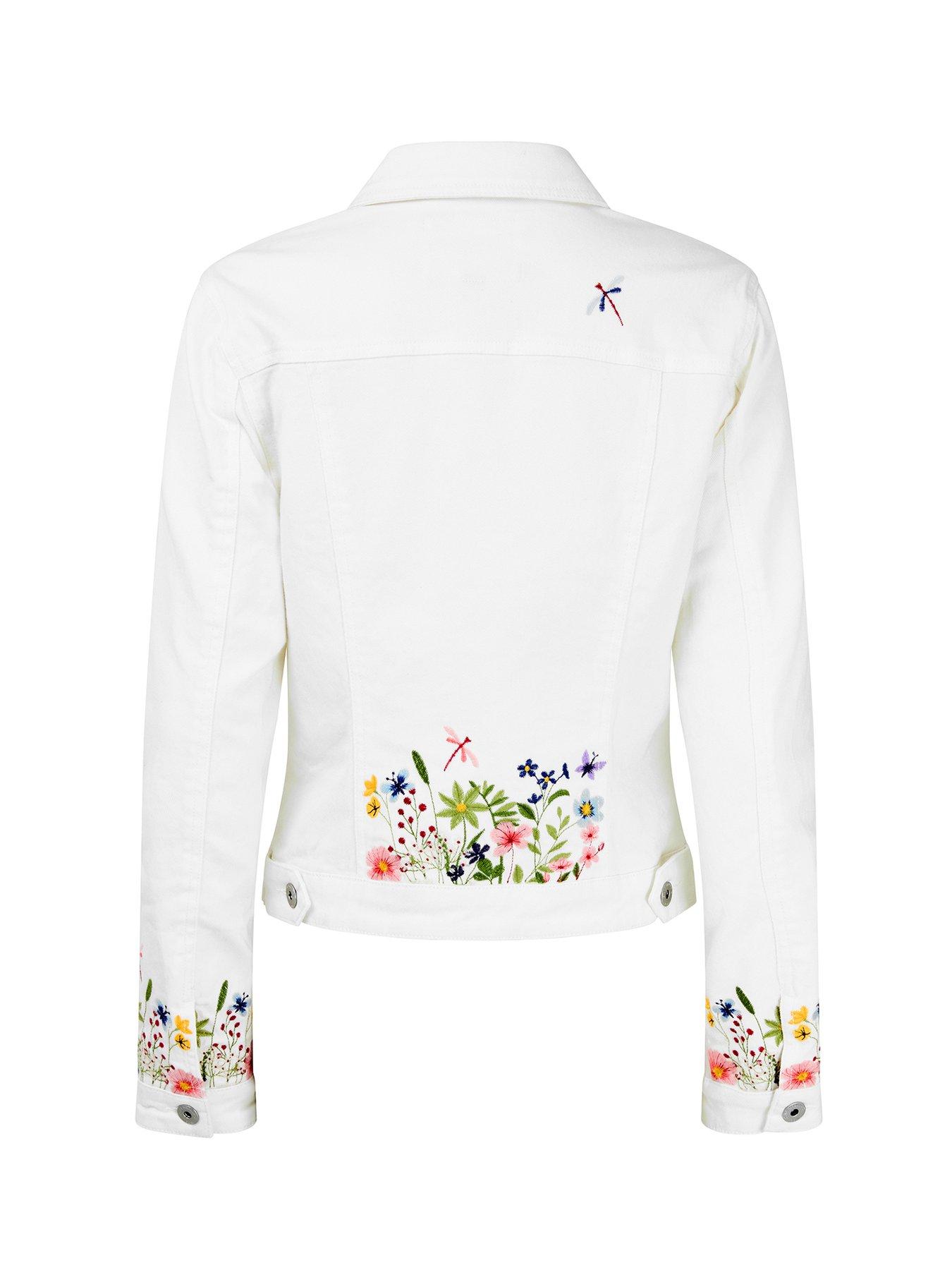 Image 6 of 6 of Joe Browns Spring Meadows Embroidered Denim Jacket - White