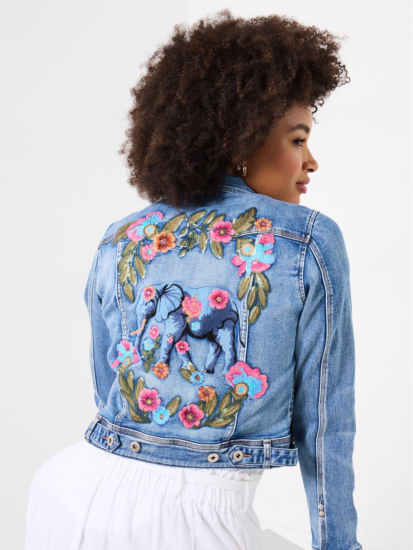 Image 1 of 6 of Joe Browns Enchanting Embroidered Elephant Denim Jacket