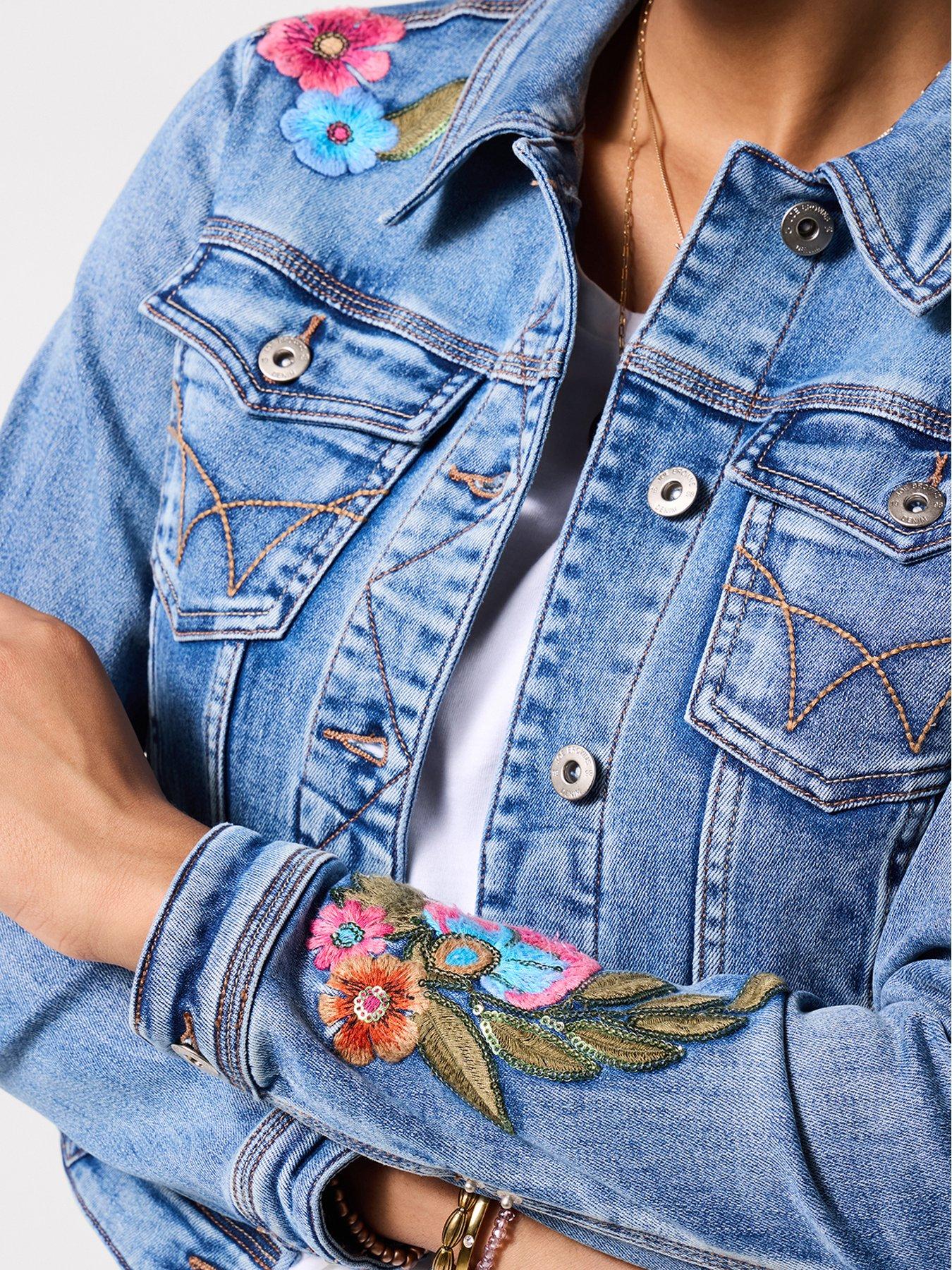 Image 2 of 6 of Joe Browns Enchanting Embroidered Elephant Denim Jacket