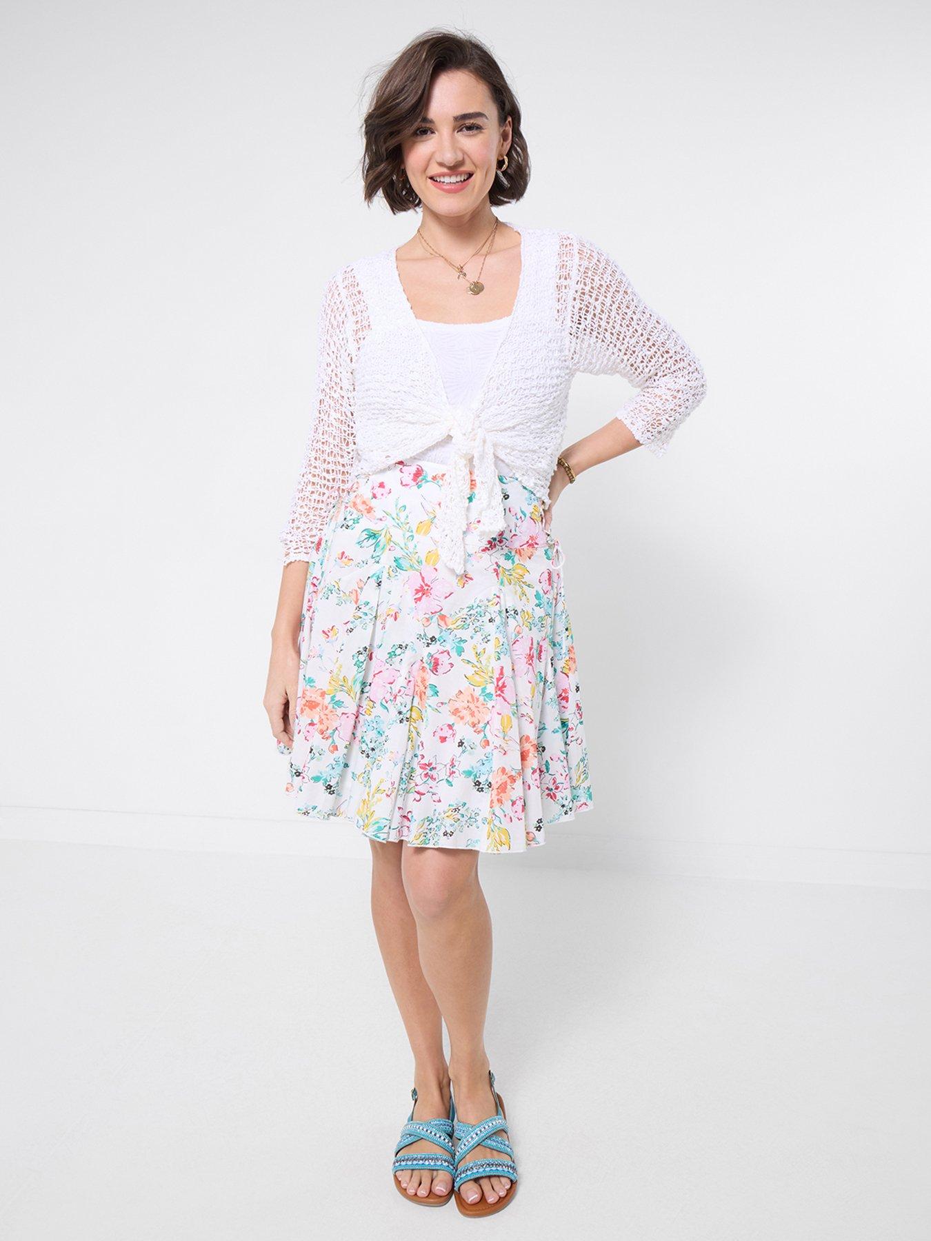Joe Browns Spring Dream Lace-Up Side Skirt - White