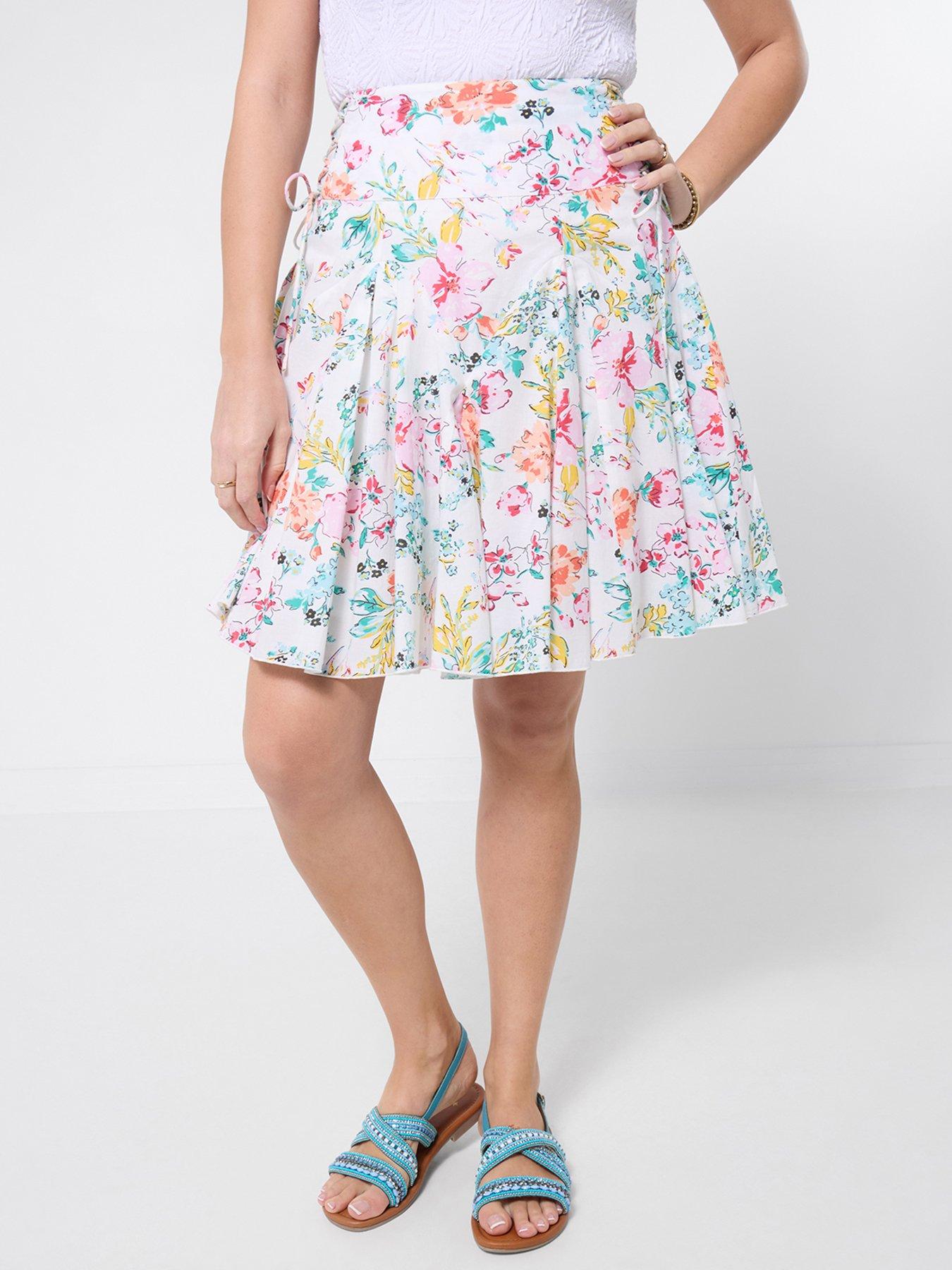 Image 2 of 5 of Joe Browns Spring Dream Lace-Up Side Skirt - White