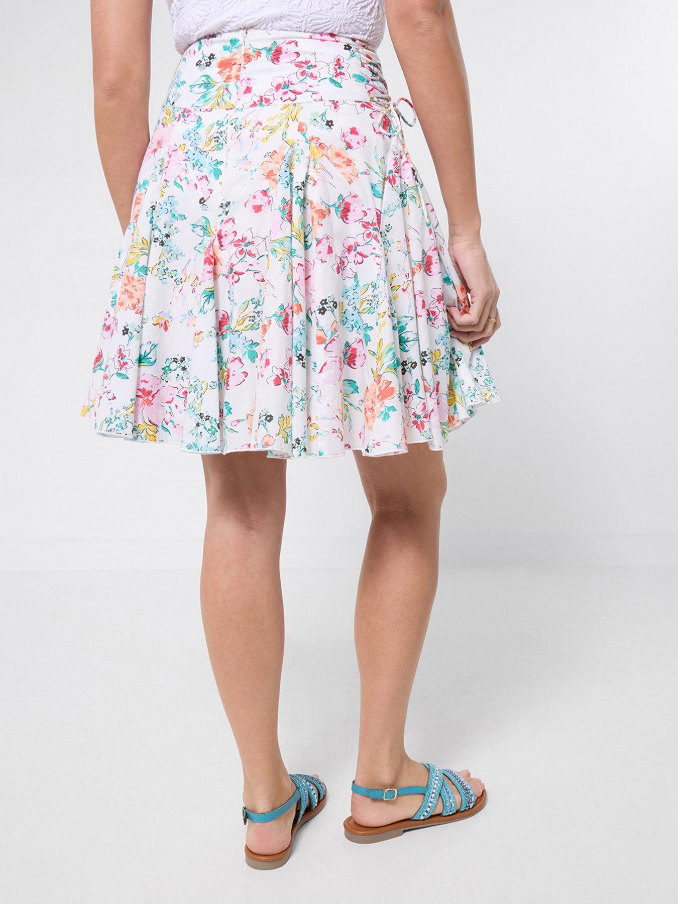 Image 3 of 5 of Joe Browns Spring Dream Lace-Up Side Skirt - White