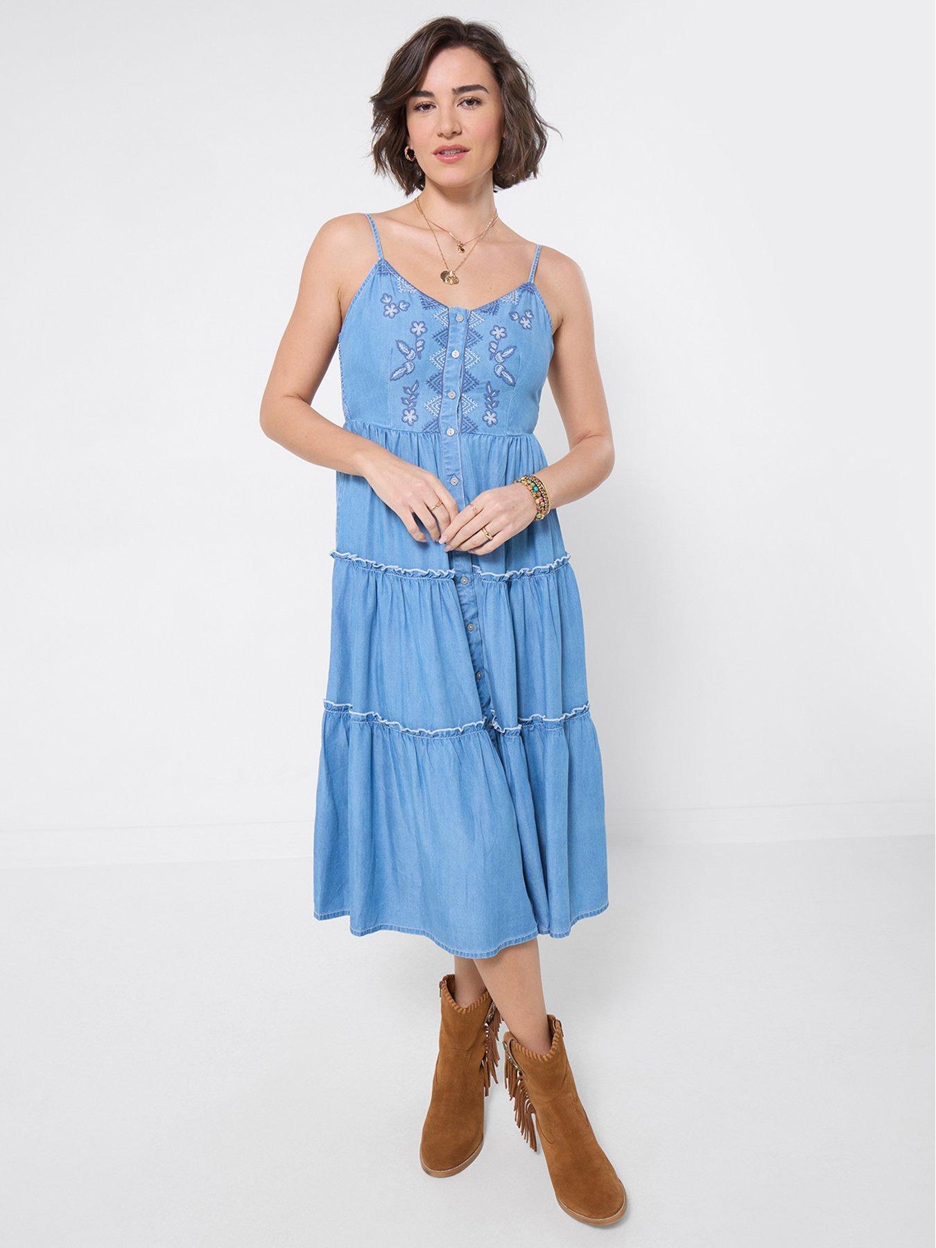Joe Browns Ellie Embroidered Denim Dress