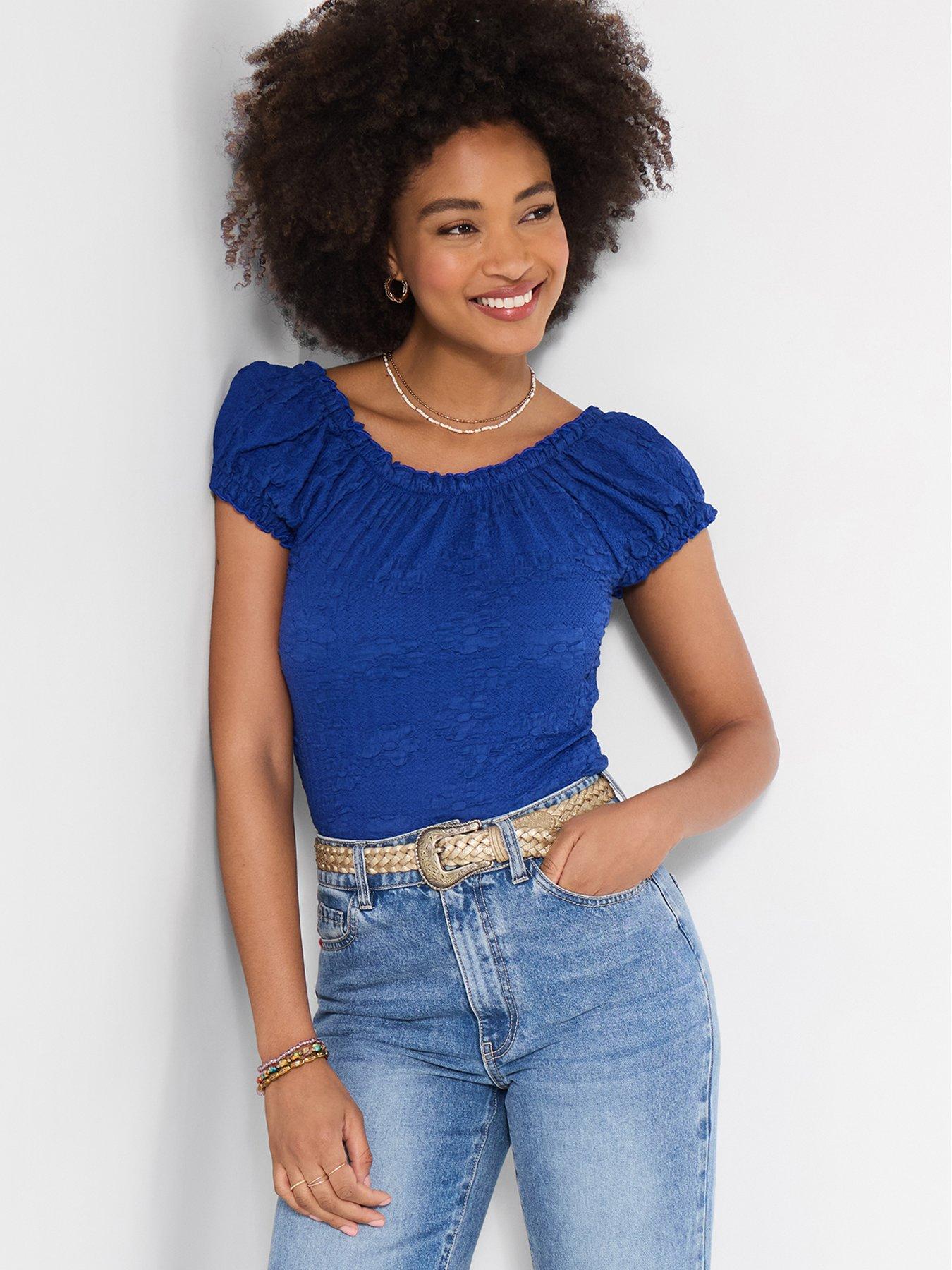 Joe Browns Freya Textured Boho Top - Blue