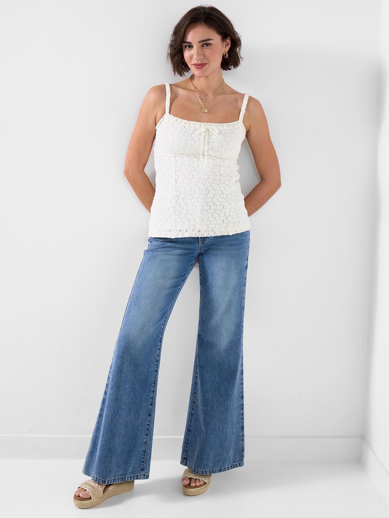 Image 1 of 5 of Joe Browns Summer Dreaming Textured Tie Front Vest - Cream
