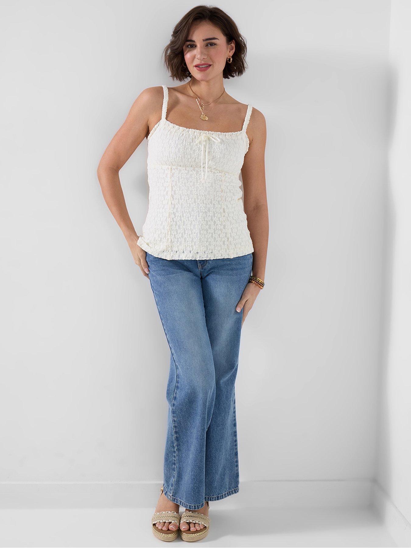 Image 3 of 5 of Joe Browns Summer Dreaming Textured Tie Front Vest - Cream