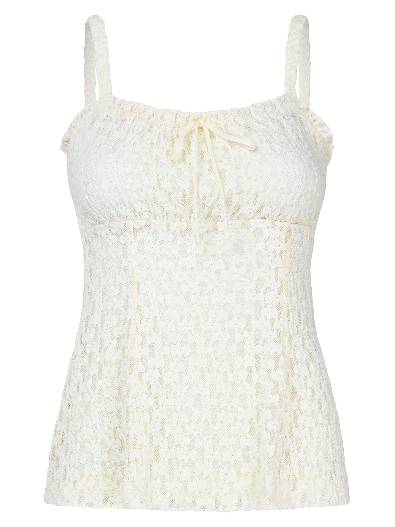 Image 5 of 5 of Joe Browns Summer Dreaming Textured Tie Front Vest - Cream