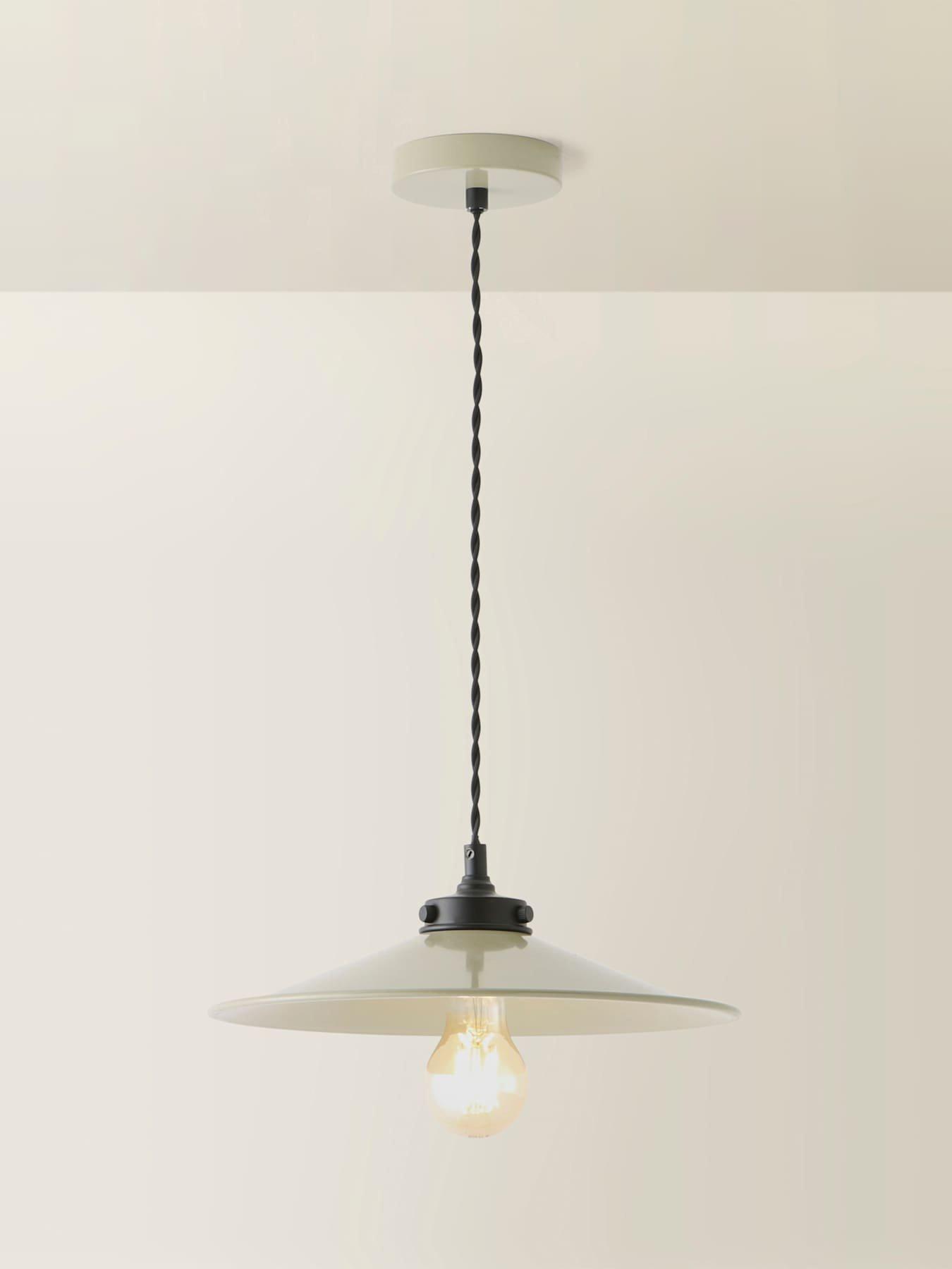 Image 6 of 7 of ValueLights Hampstead Green Rolled Edge Tapered Pendant Ceiling Light