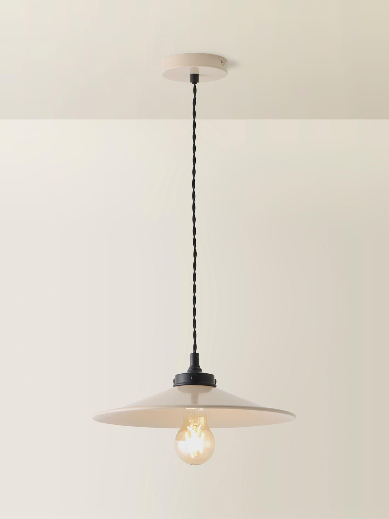 Image 6 of 7 of ValueLights Hampstead Natural Rolled Edge Tapered Pendant Ceiling Light