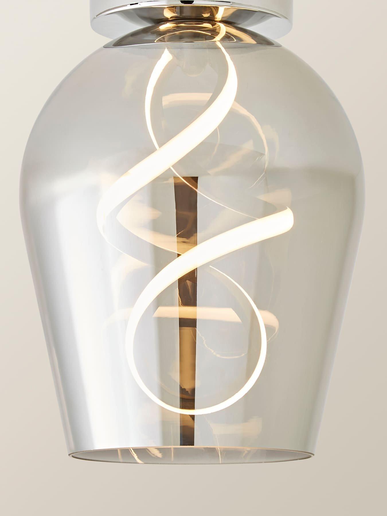 Image 3 of 7 of ValueLights Helix Smoked Glass Integrated Led Ceiling Light