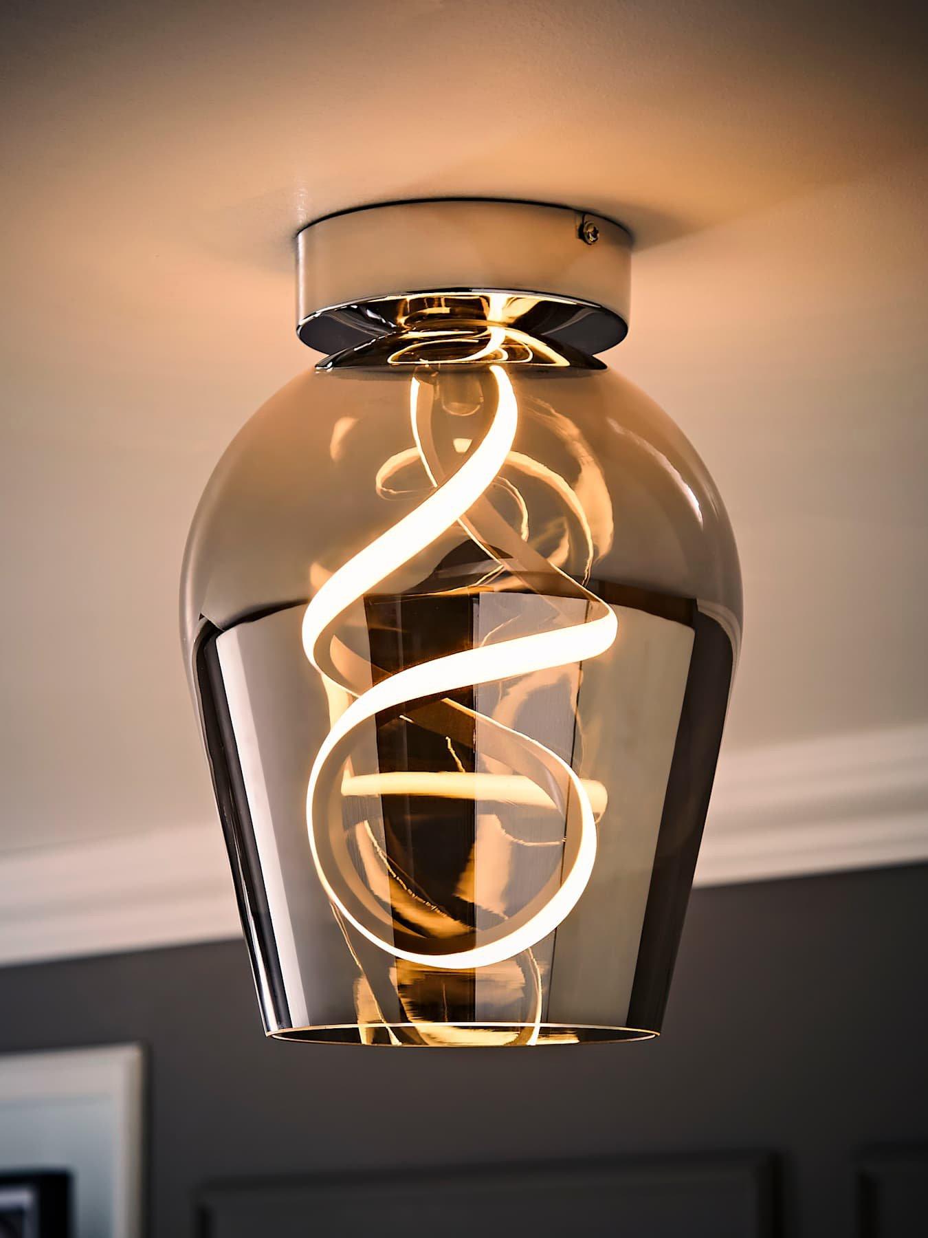 Image 5 of 7 of ValueLights Helix Smoked Glass Integrated Led Ceiling Light