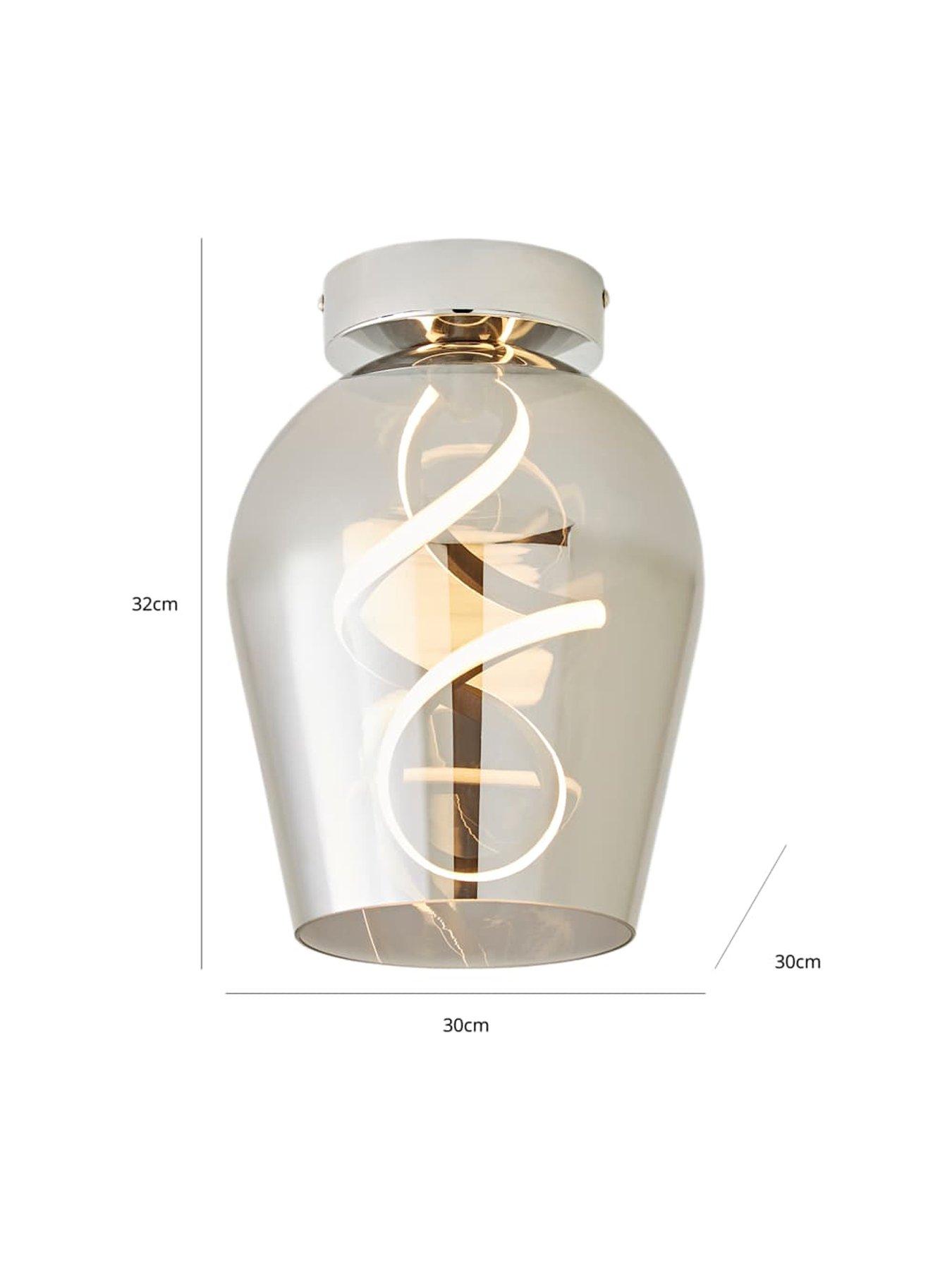 Image 7 of 7 of ValueLights Helix Smoked Glass Integrated Led Ceiling Light