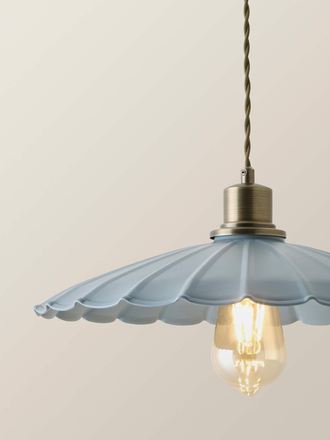 Image 3 of 7 of ValueLights Holborn Blue Scallop Pendant Ceiling Light