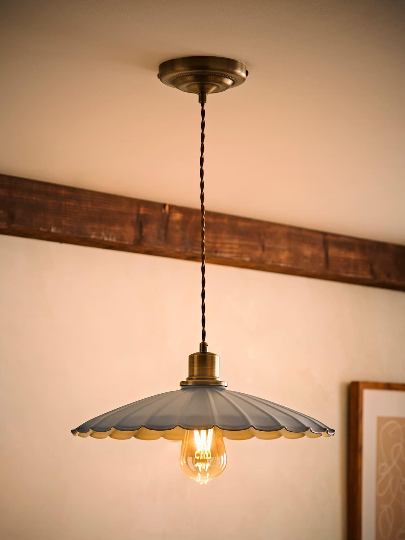 Image 5 of 7 of ValueLights Holborn Blue Scallop Pendant Ceiling Light