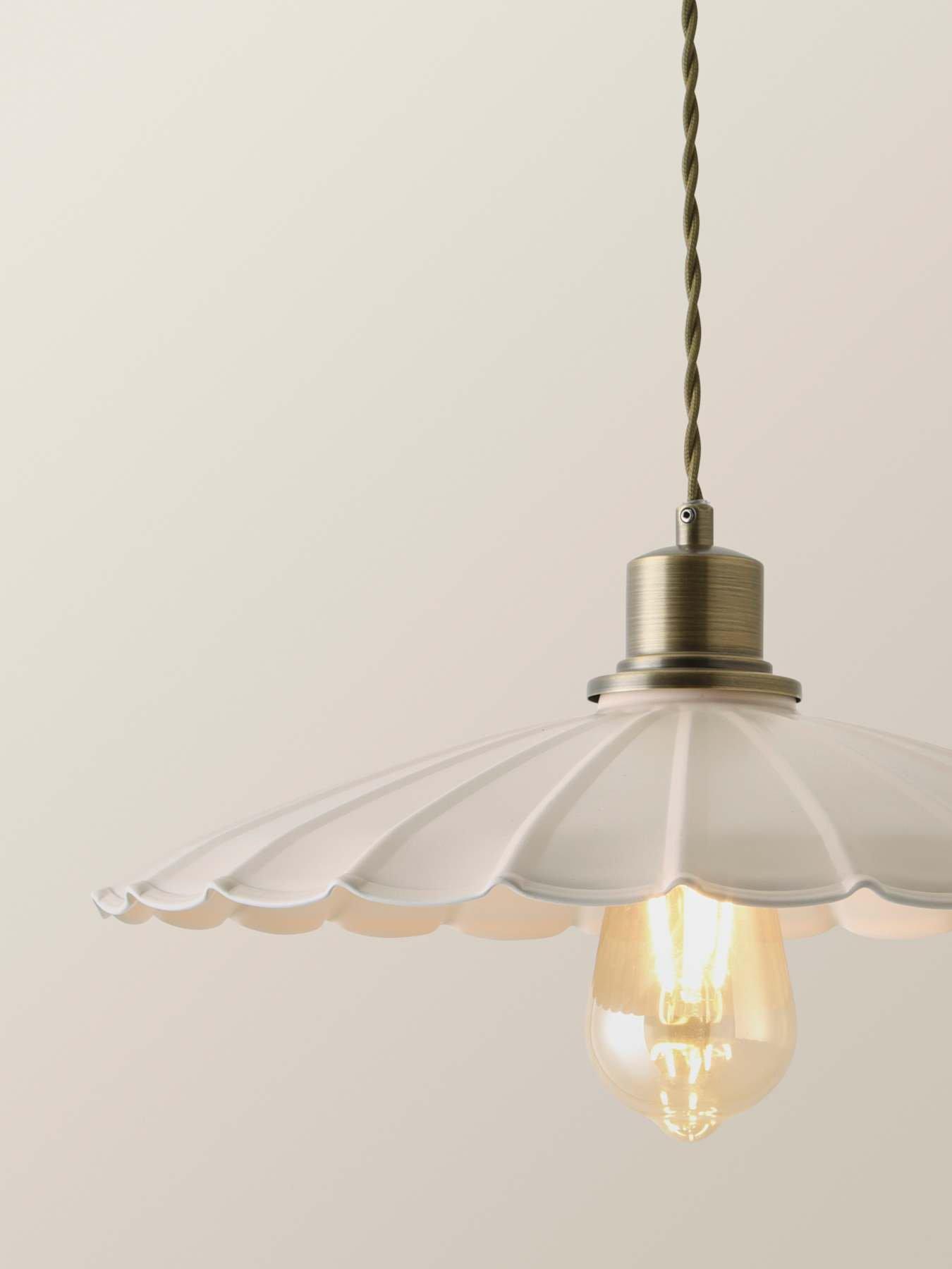 Image 3 of 7 of ValueLights Holborn Cream Scallop Pendant Ceiling Light