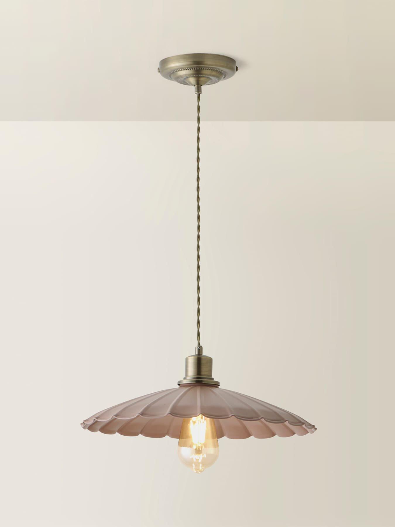 Image 6 of 7 of ValueLights Holborn Dusky Pink Scallop Pendant Ceiling Light