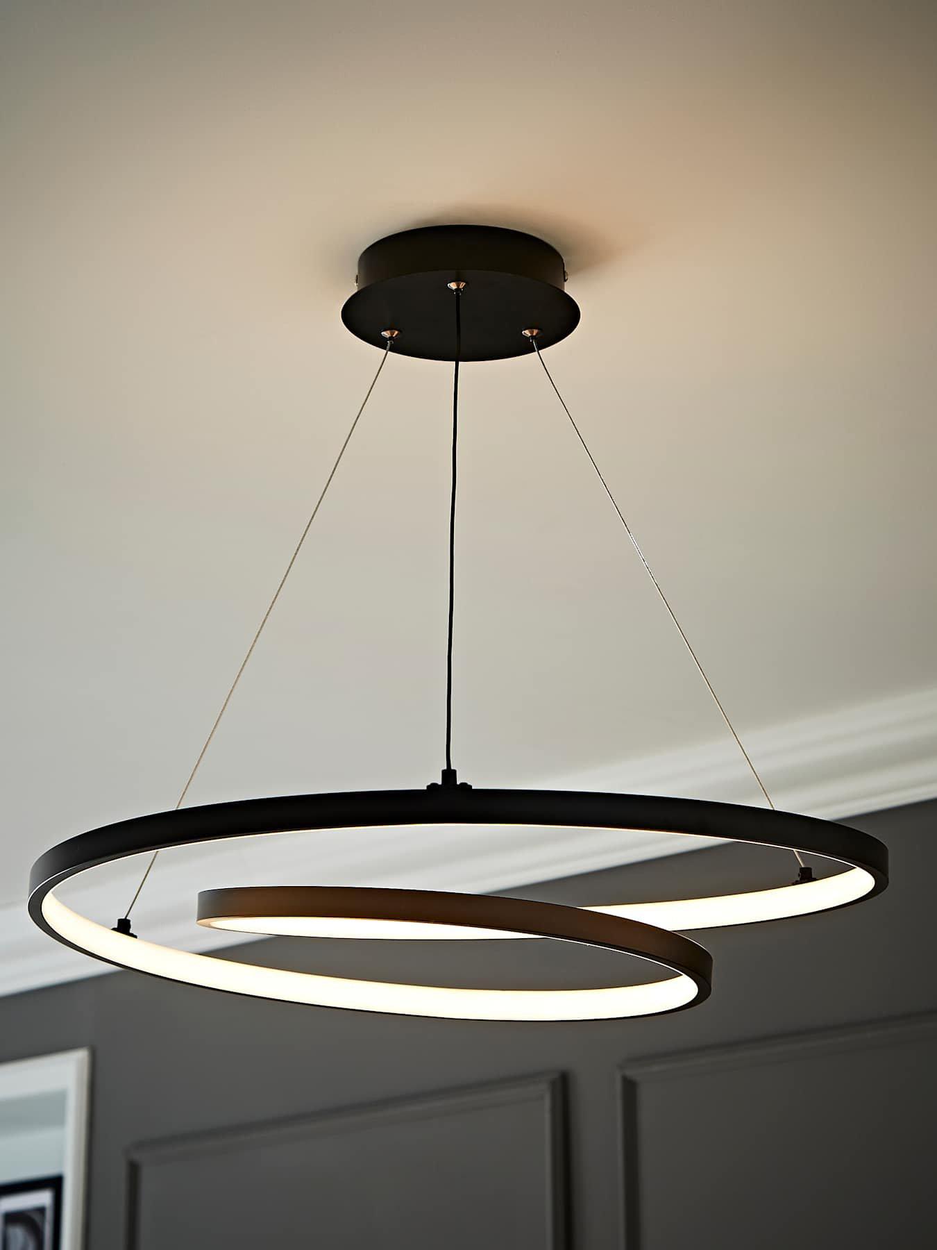 ValueLights Infinity Black Loop Integrated Led Ceiling Light