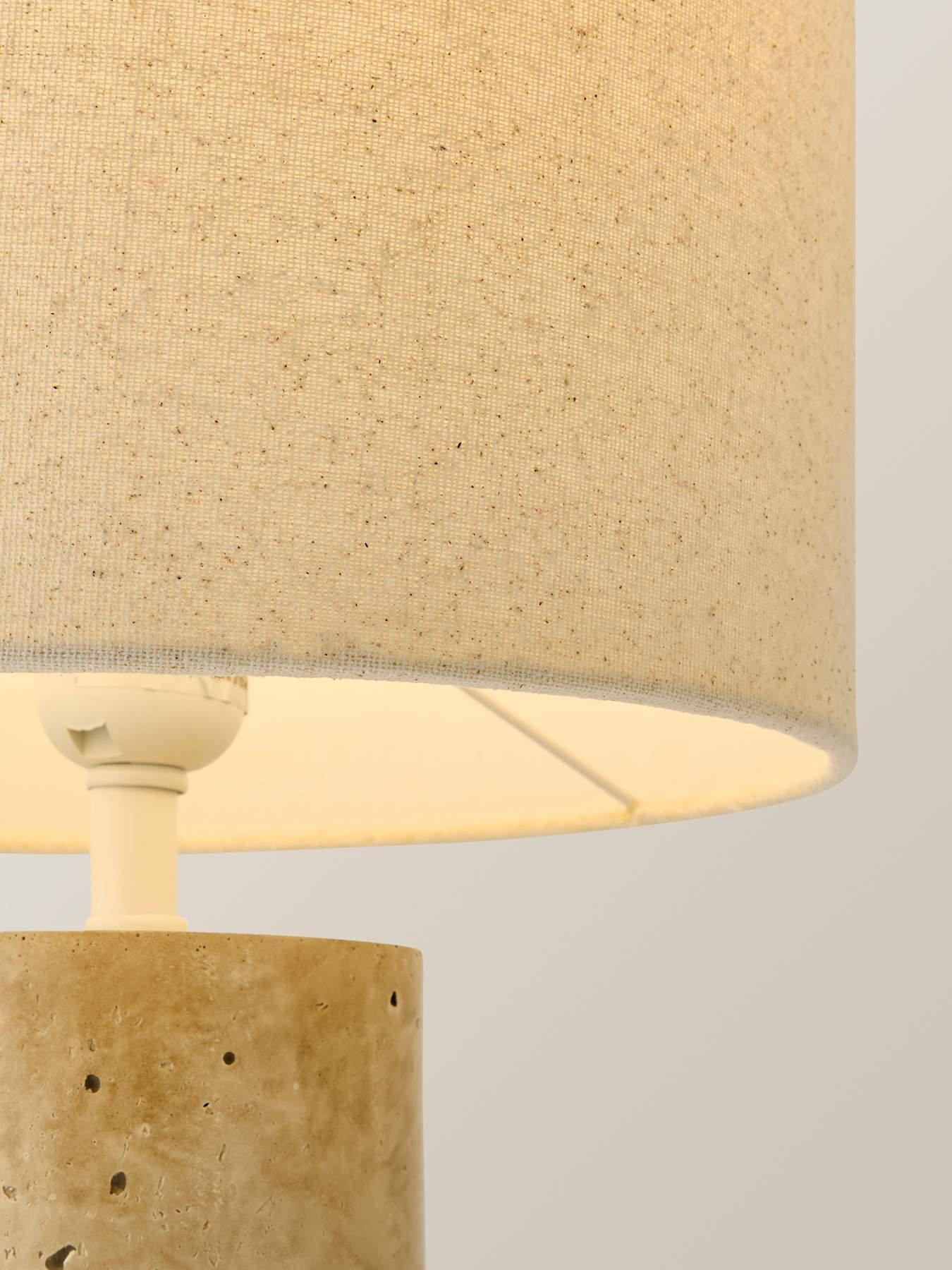 Image 3 of 7 of ValueLights Chloe Natural Marble Effect Bedside Table Lamp With Neutral Linen Shade