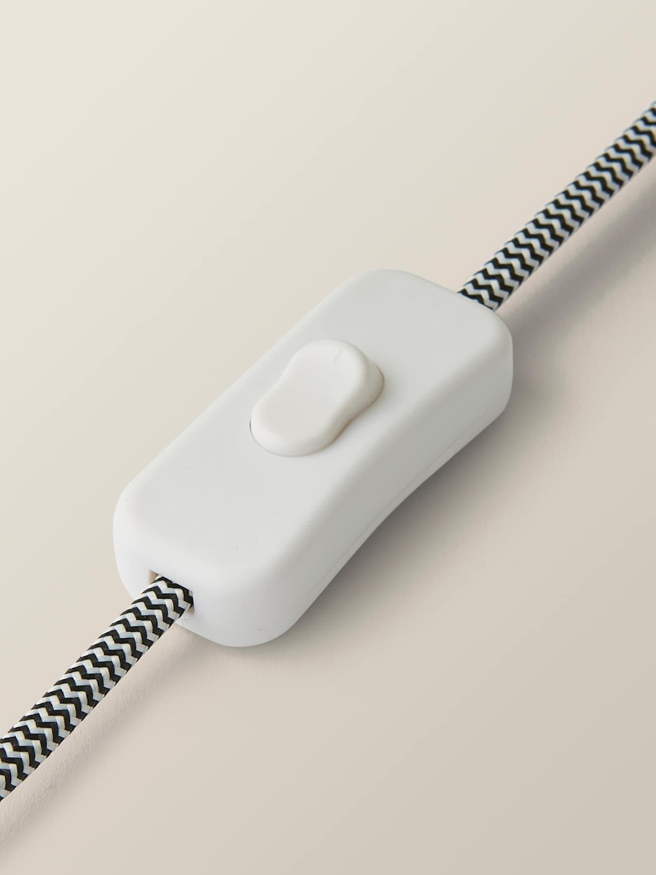 Image 4 of 7 of ValueLights Chloe Natural Marble Effect Bedside Table Lamp With Neutral Linen Shade