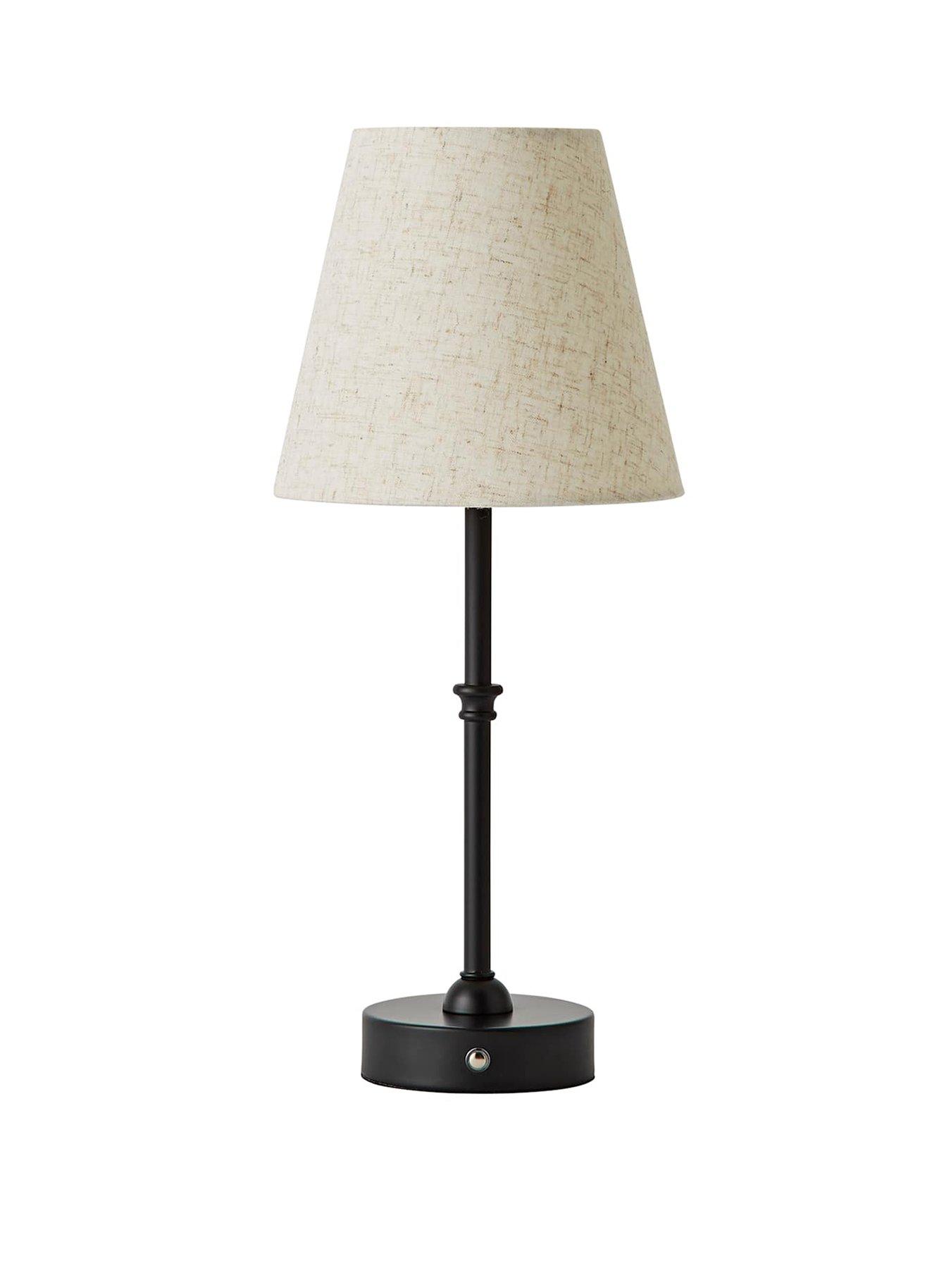 Image 2 of 7 of ValueLights Lowe Matt Black Rechargeable Led Portable Table Lamp