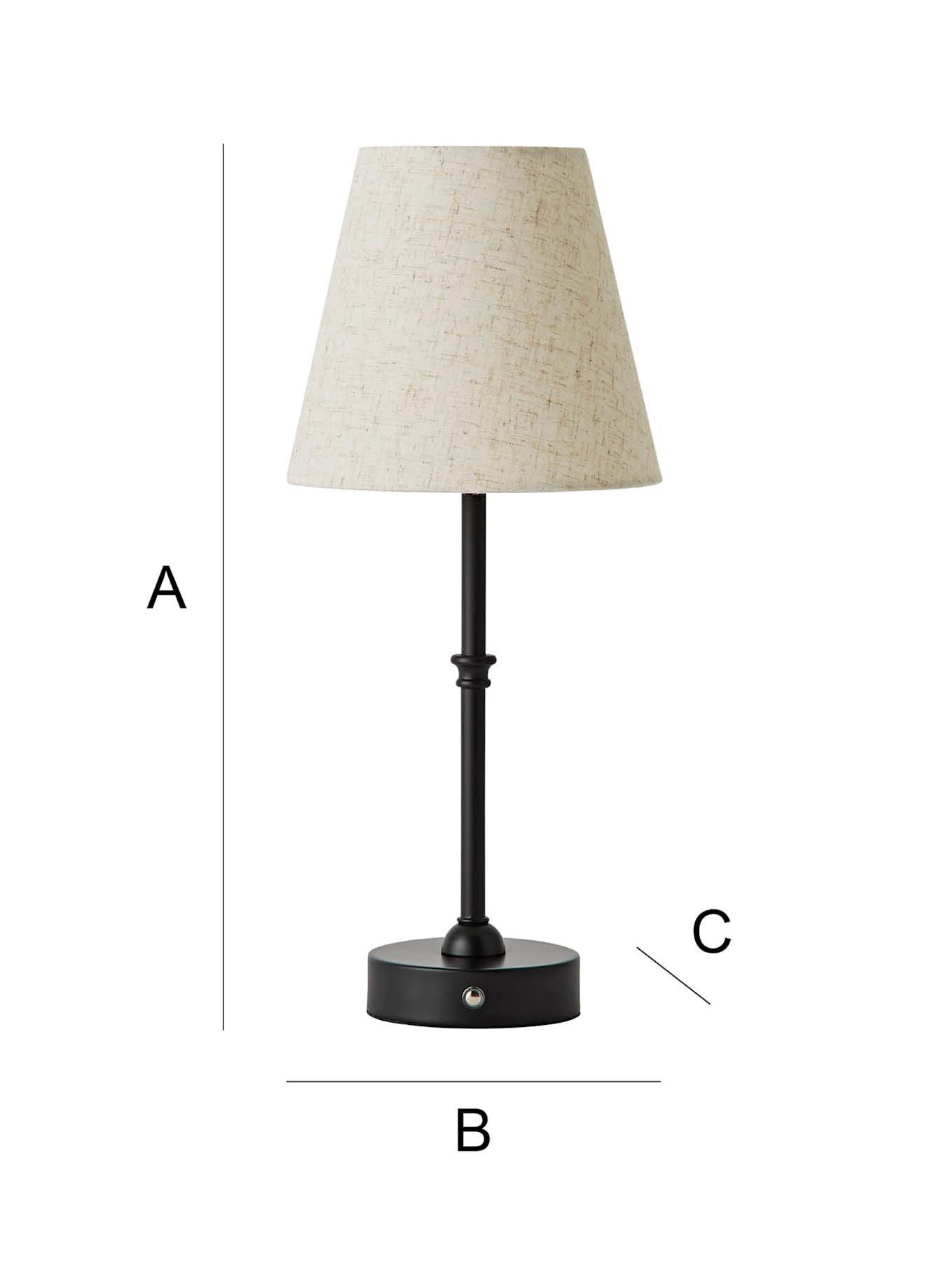 Image 7 of 7 of ValueLights Lowe Matt Black Rechargeable Led Portable Table Lamp