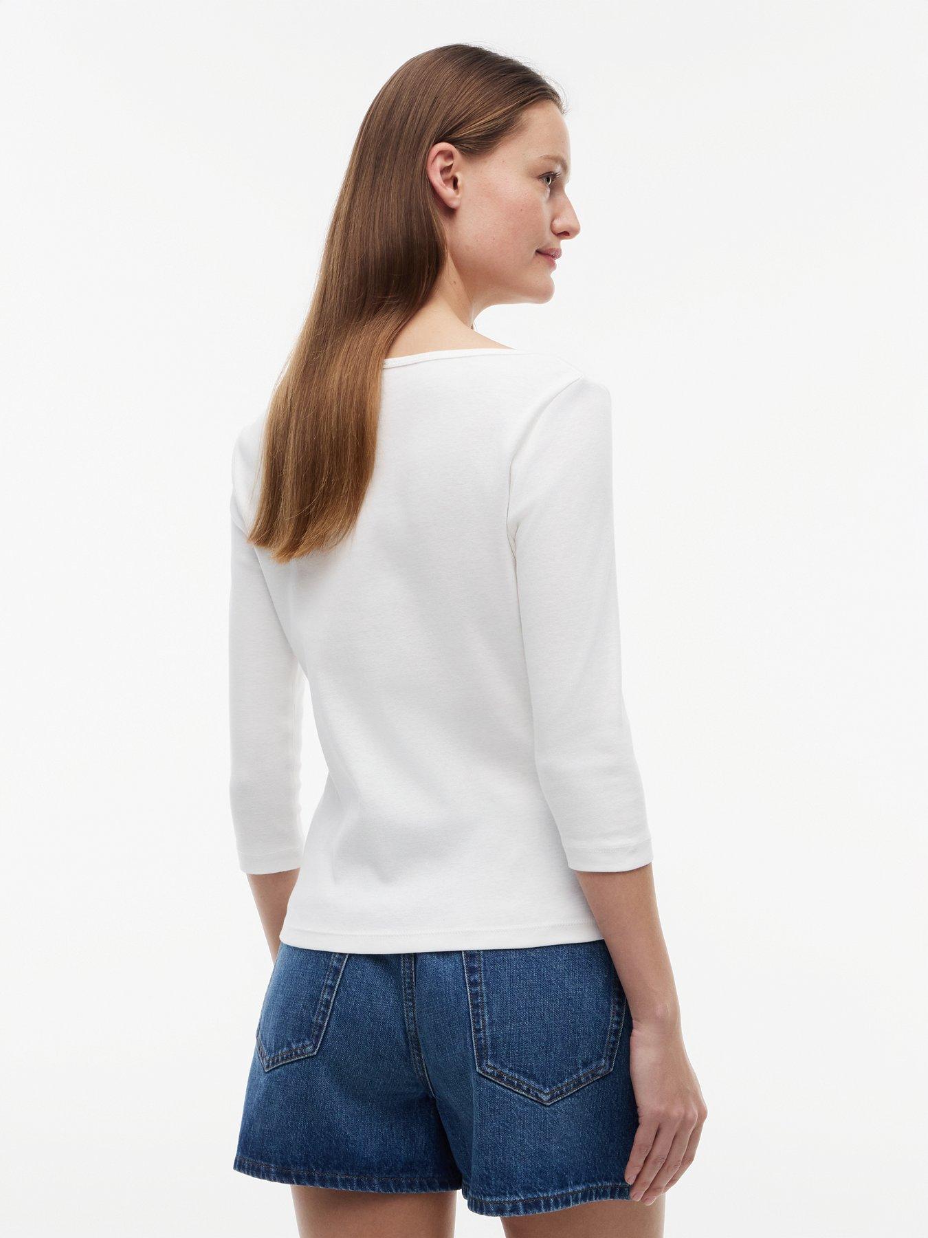 Image 2 of 5 of Tommy Hilfiger Boat Neck Top - &nbsp;White