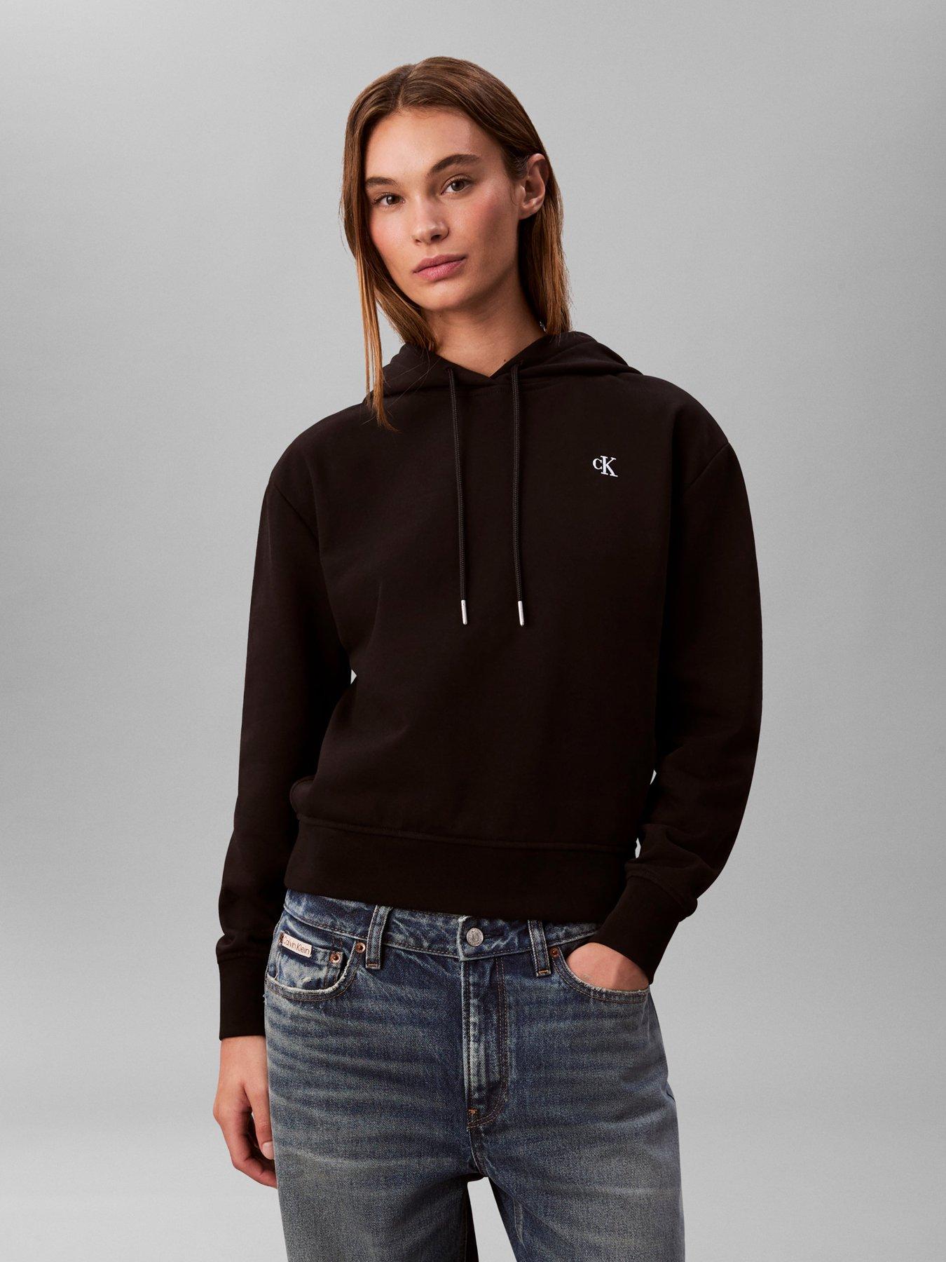 Calvin Klein Jeans Jeans Cotton Terry Monogram Hoodie, Black, Size Xs, Women - Image 3