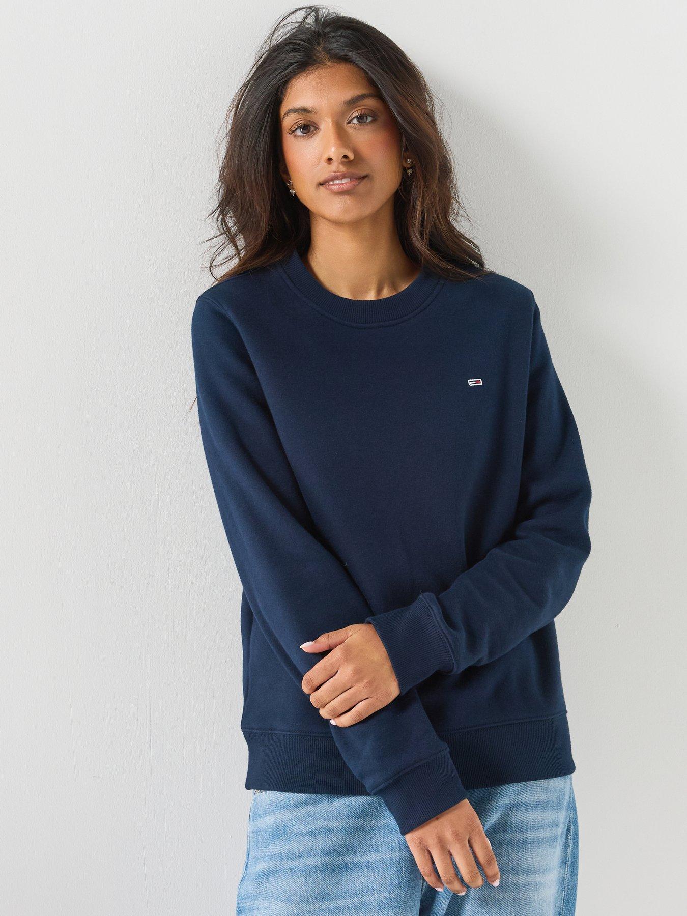 Tommy Jeans Women's Flag Logo Crew Neck Sweatshirt, Blue, Size S, Women - Image 2