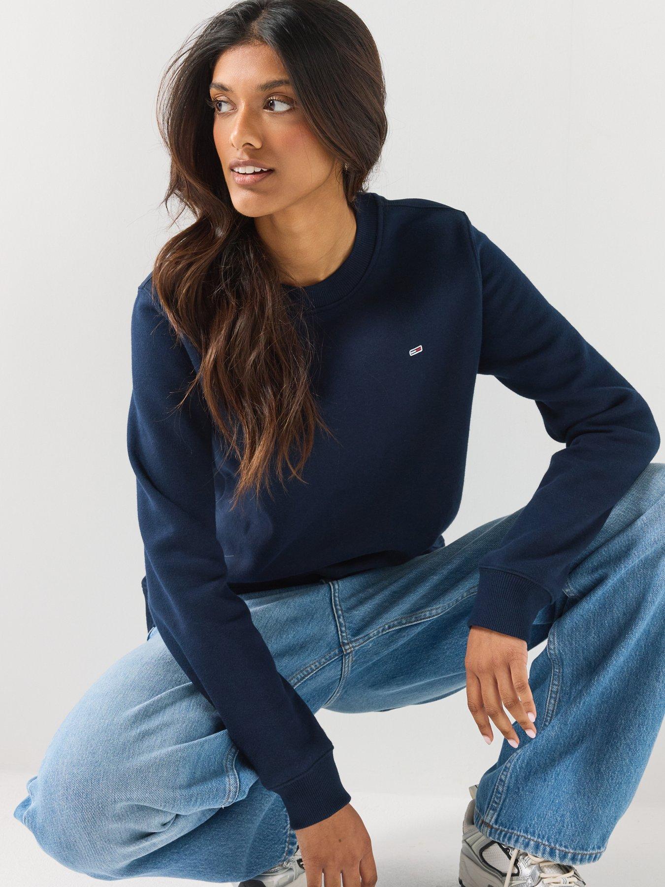 Image 5 of 6 of Tommy Jeans Women's Flag Logo Crew Neck Sweatshirt - Navy