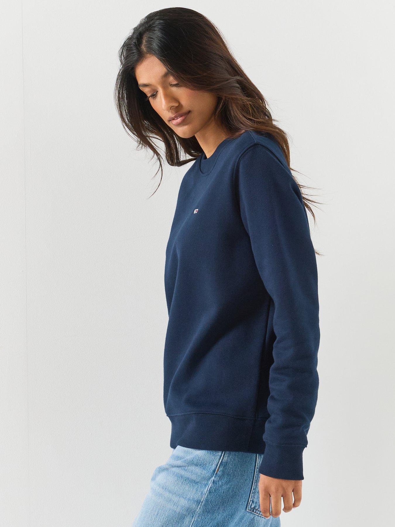Image 6 of 6 of Tommy Jeans Women's Flag Logo Crew Neck Sweatshirt - Navy