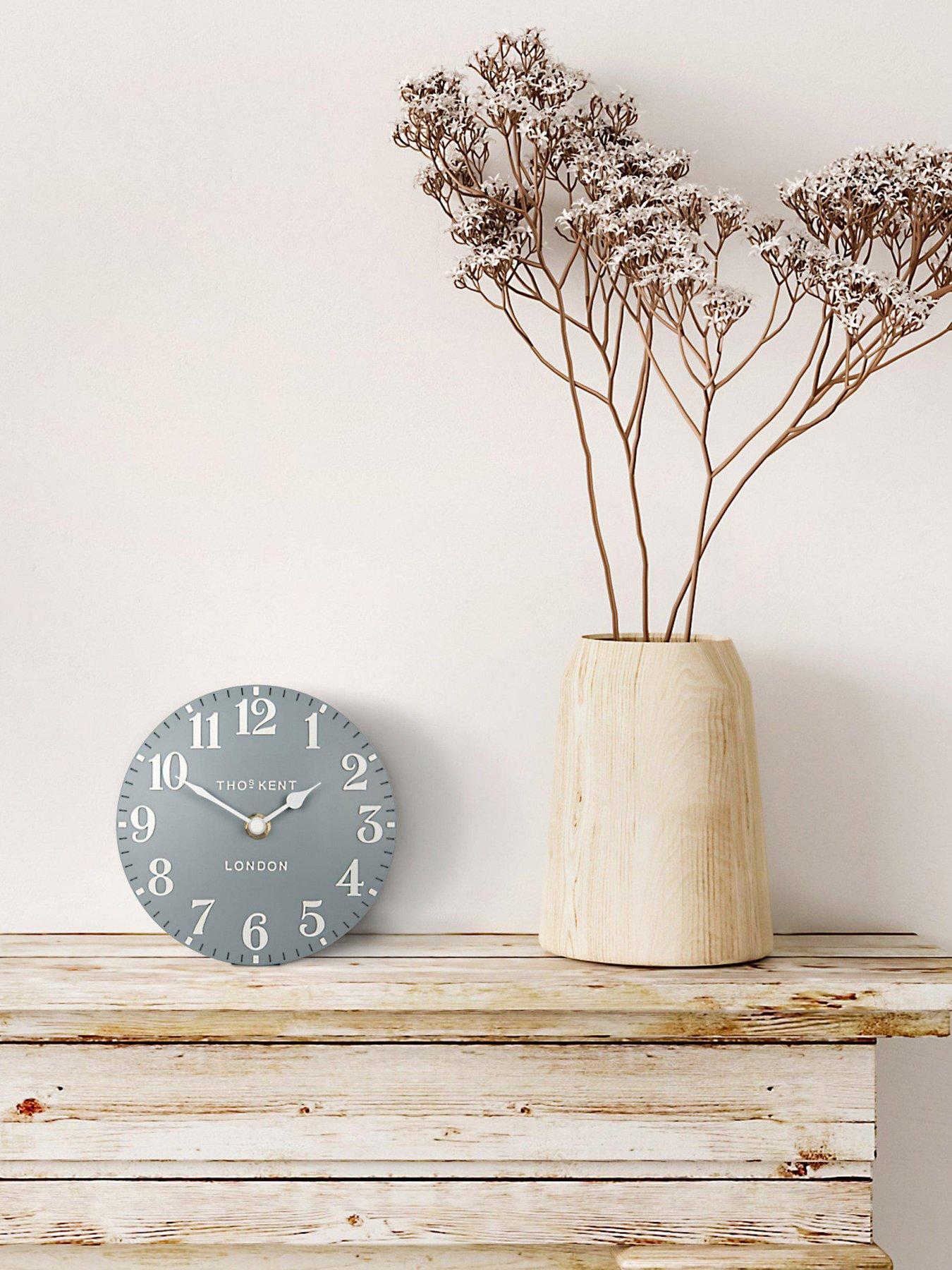 Image 1 of 3 of Gallery Arabic Mantel Clock Flax Blue 6in