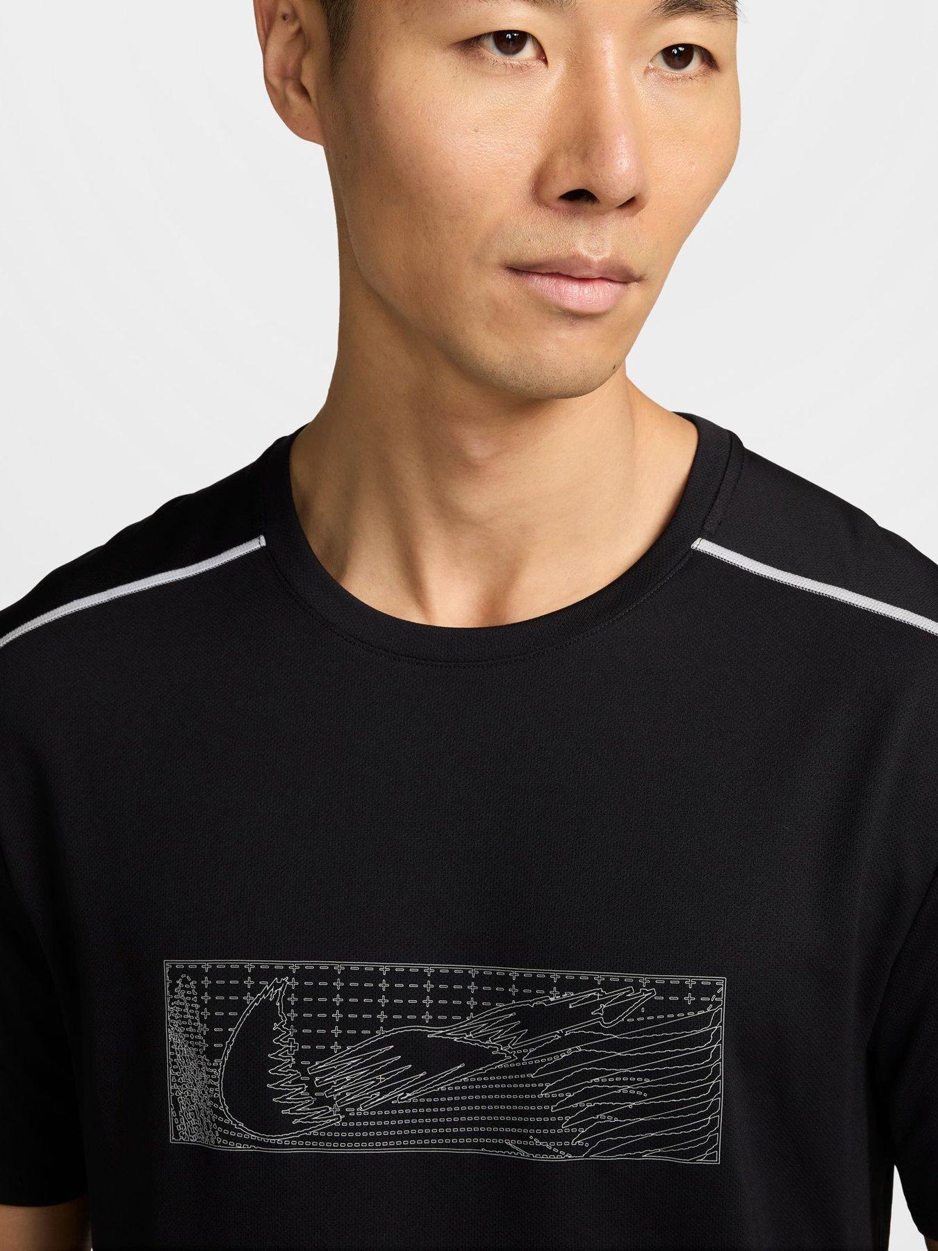 Image 3 of 3 of Nike Mens Running Miler Dri-fit Short-sleeve Top - Black
