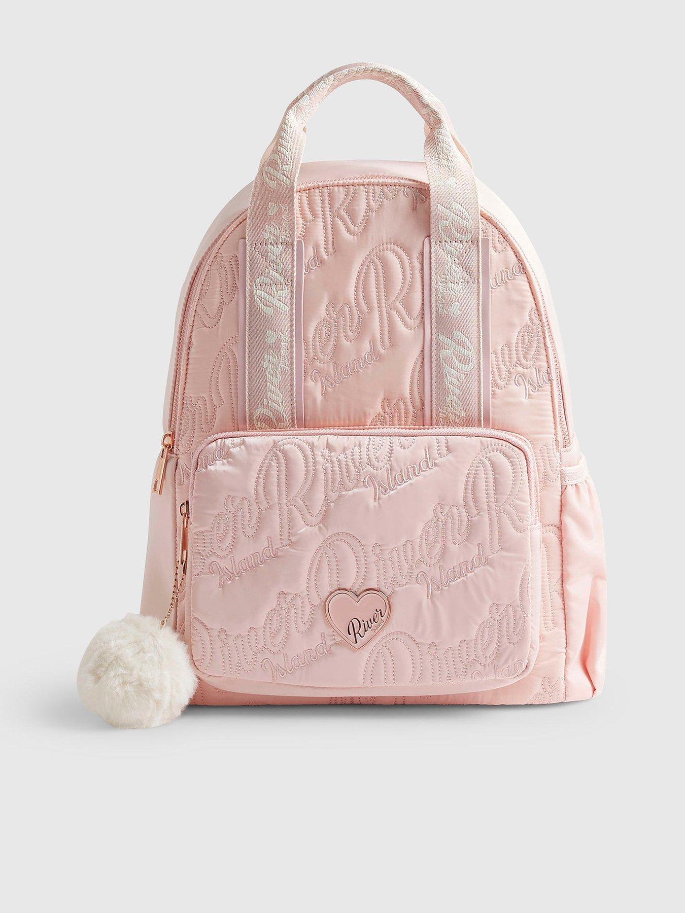 River Island Girls Ri Quilted Backpack - Pink
