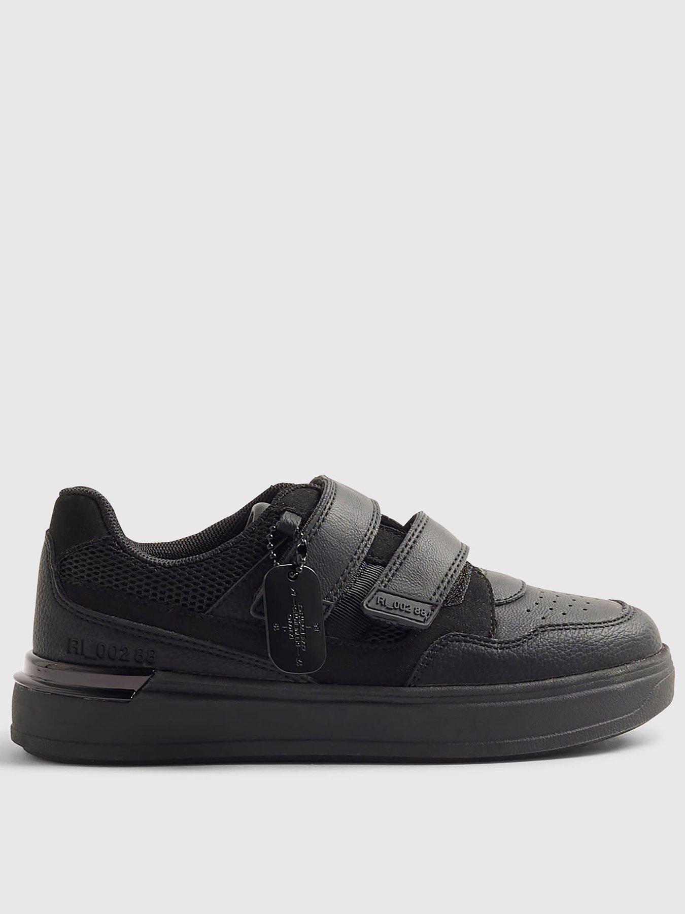 River Island Boys Double Velcro Trainers - Black