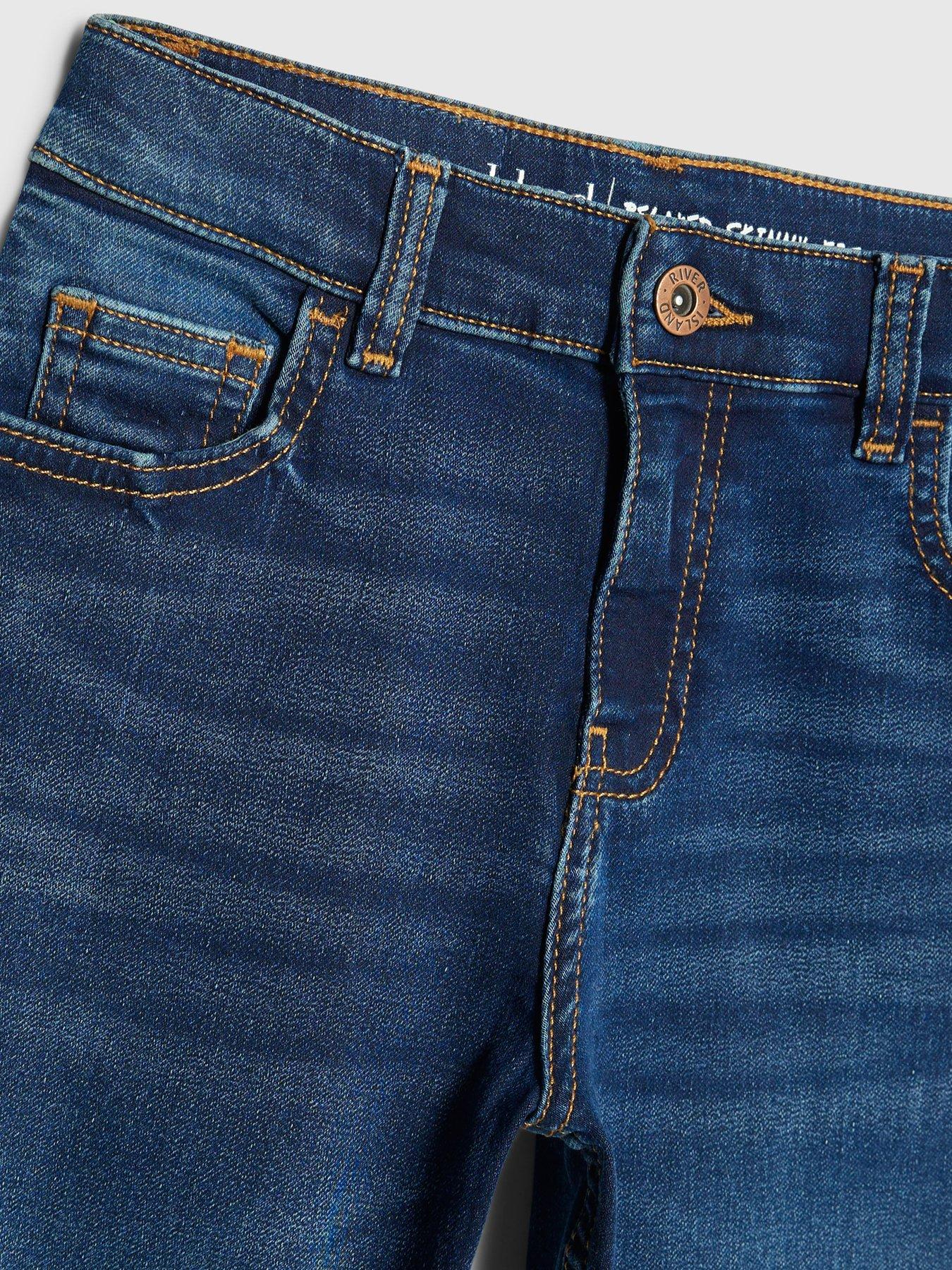 Image 4 of 4 of River Island Older Boys Relaxed Skinny Jeans - Blue