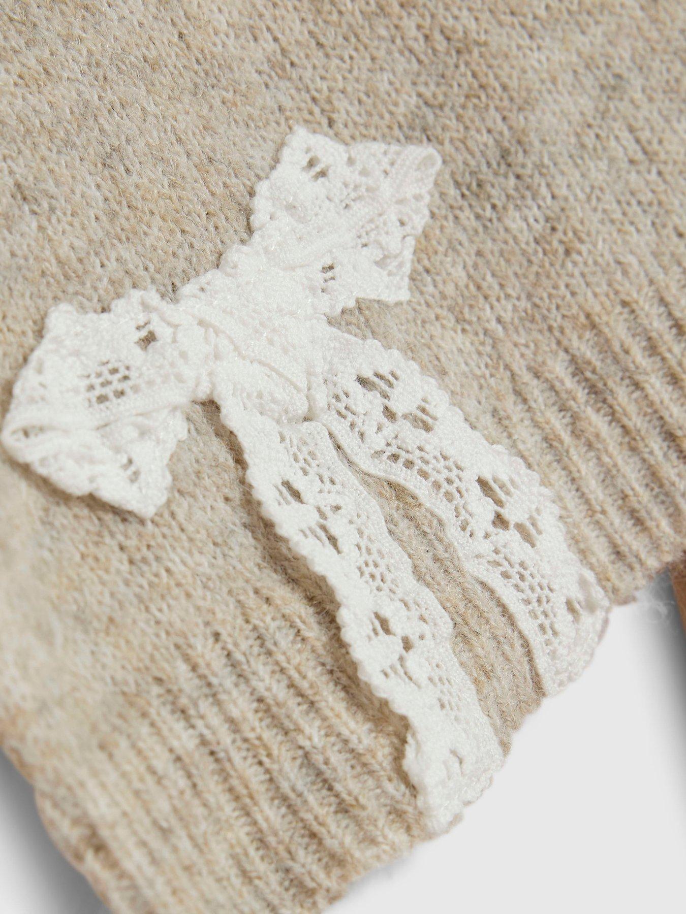 Image 5 of 5 of River Island Baby Baby Girls Bow Jumper With Tutu Set - Beige