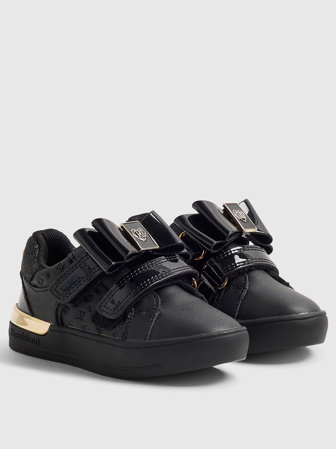 Image 2 of 5 of River Island Mini Girls Interchangeable Bow Trainers - Black