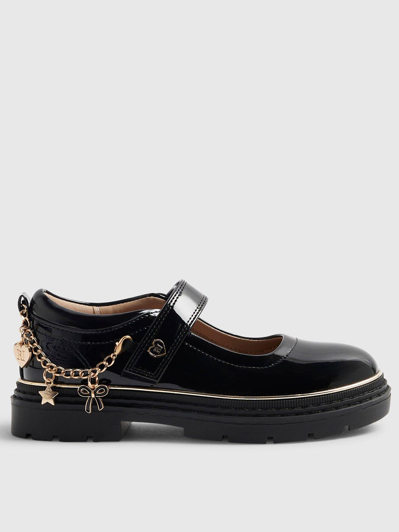River Island Older Girls Patent Bracelet Mary Jane Shoes - Black