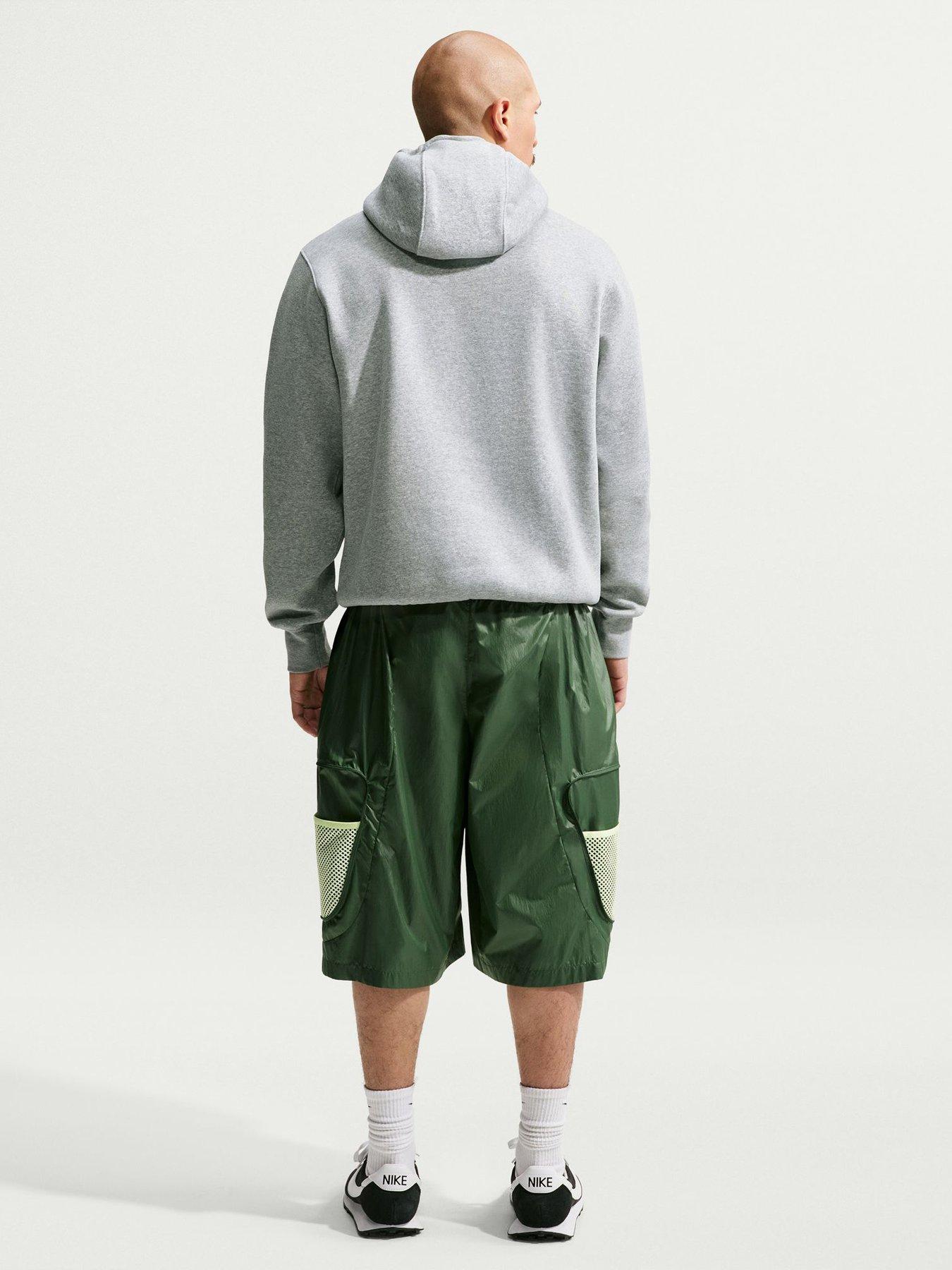 Image 2 of 5 of Nike Mens Club Logo Drawcord Hood Kangaroo Pocket Hoodie - Grey