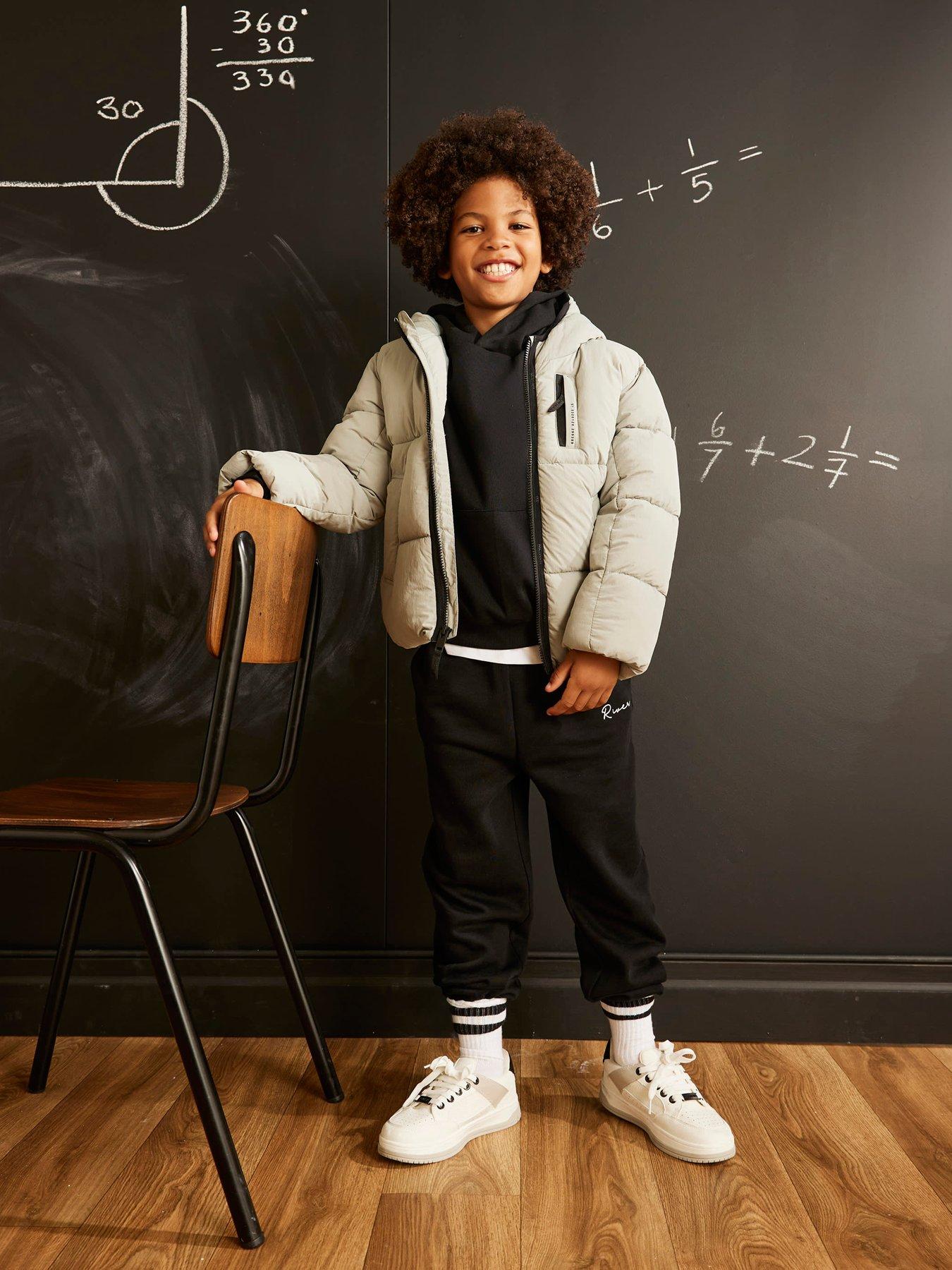 River Island Boys Grey Heavyweight Padded Jacket - Grey
