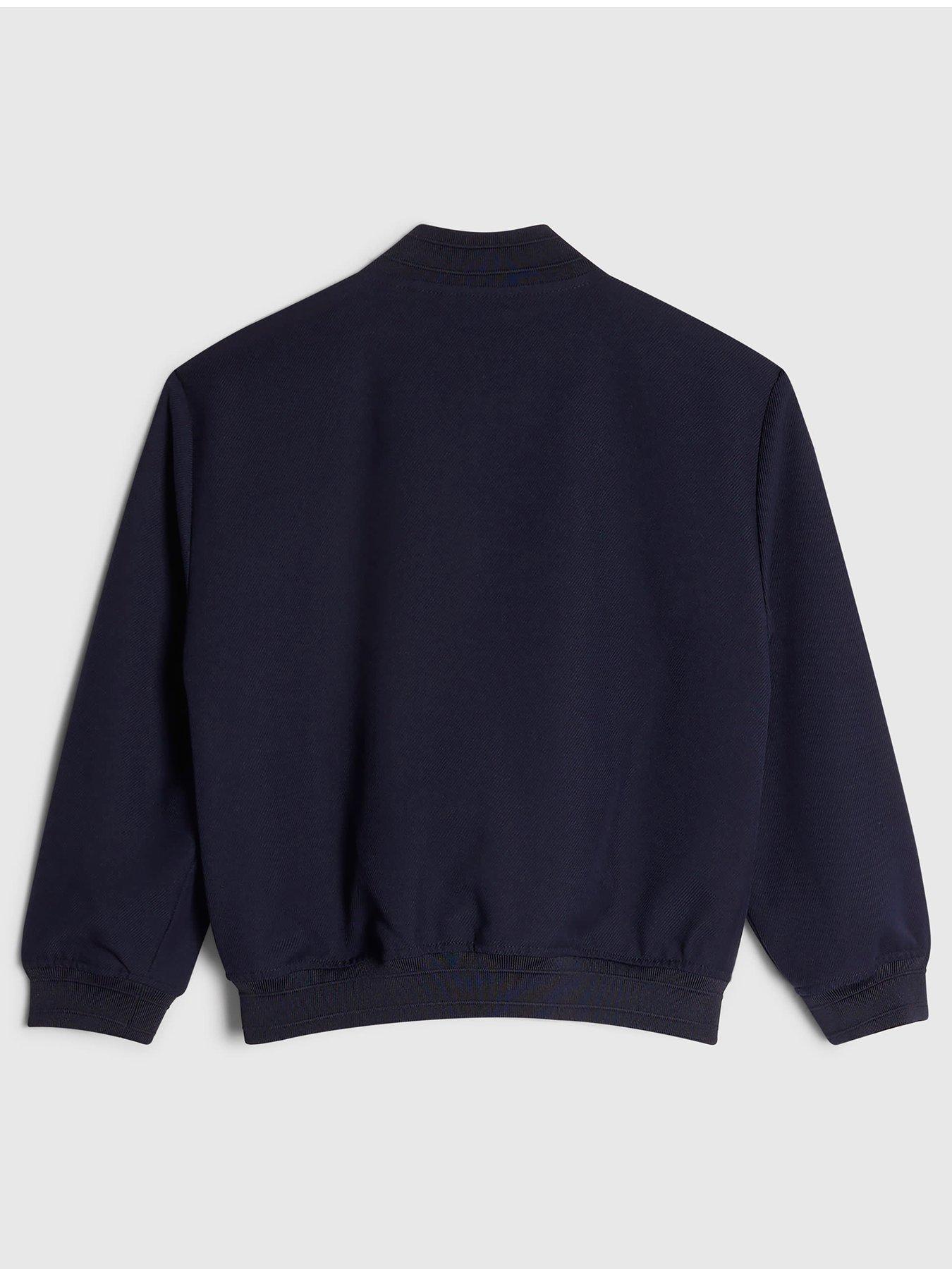 Image 2 of 4 of River Island Boys Twill Popper Ribbed Bomber Jacket - Navy