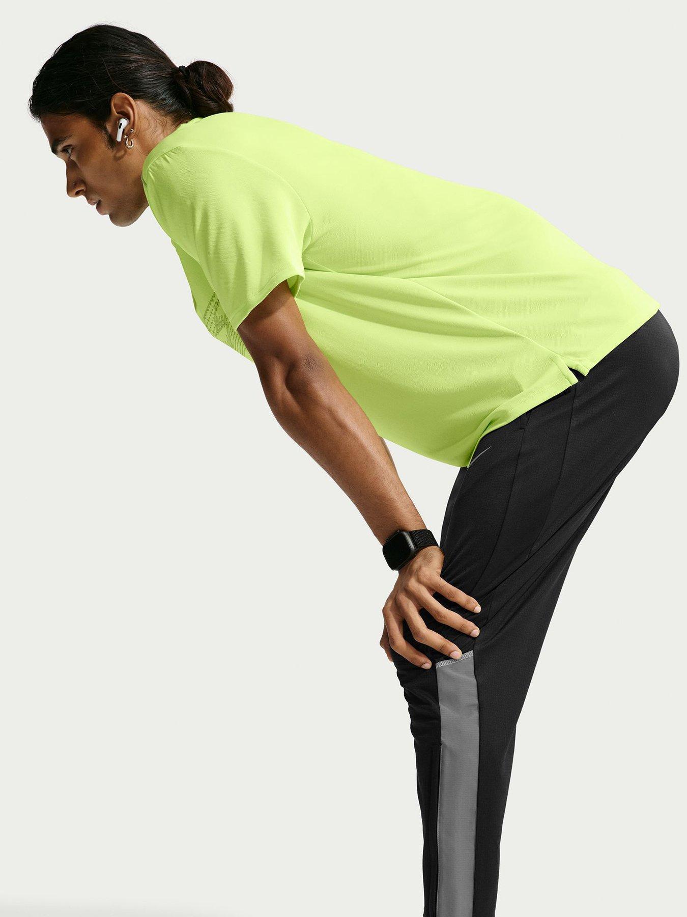 Image 3 of 6 of Nike Mens Miler Drawcord Waist Reflective Running Trousers - Black