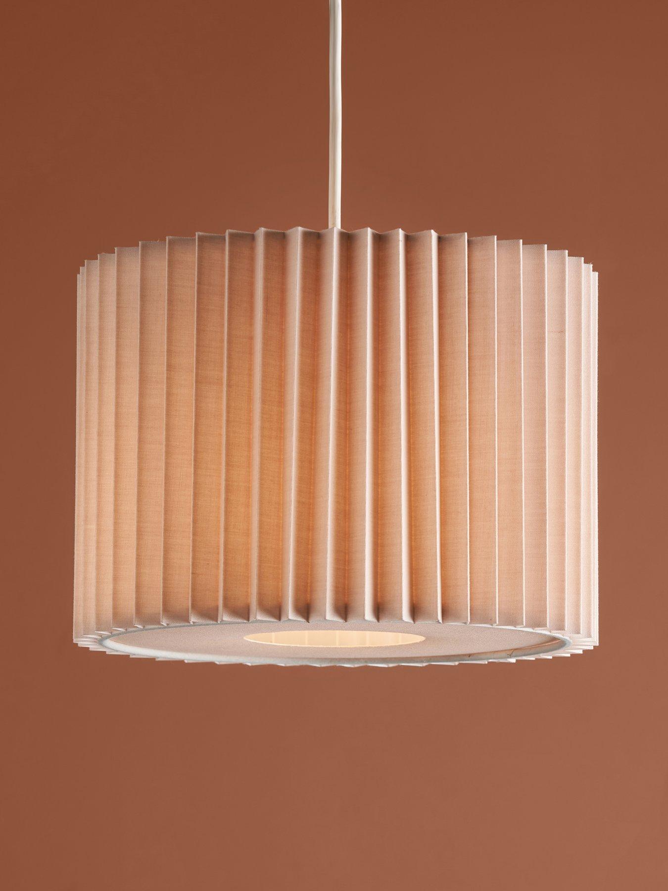 Image 1 of 7 of The Very Collection Small Knife Pleat Easy-Fit Light Shade with Diffuser
